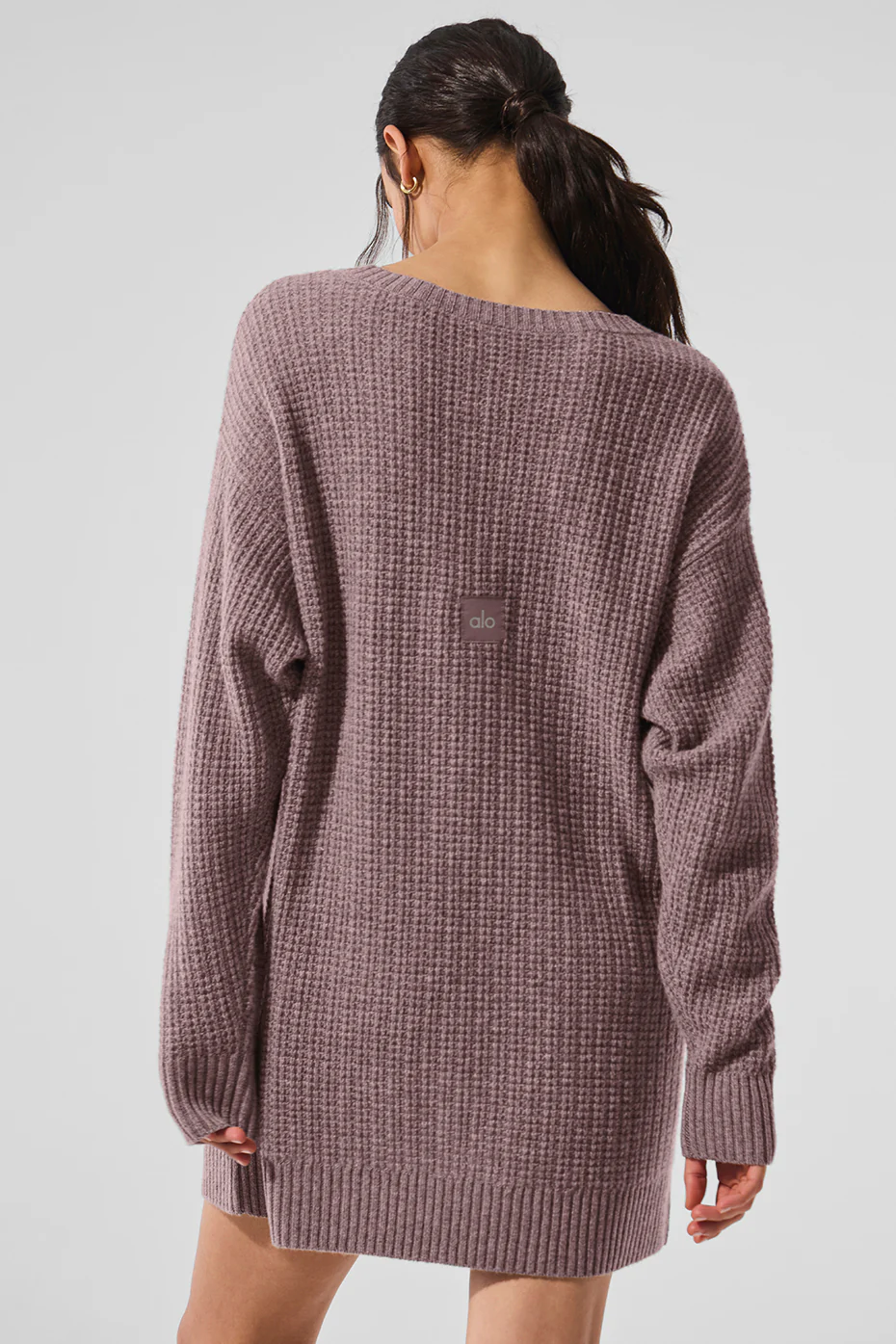 Cashmere Plush Waffle Dress - Mushroom Heather