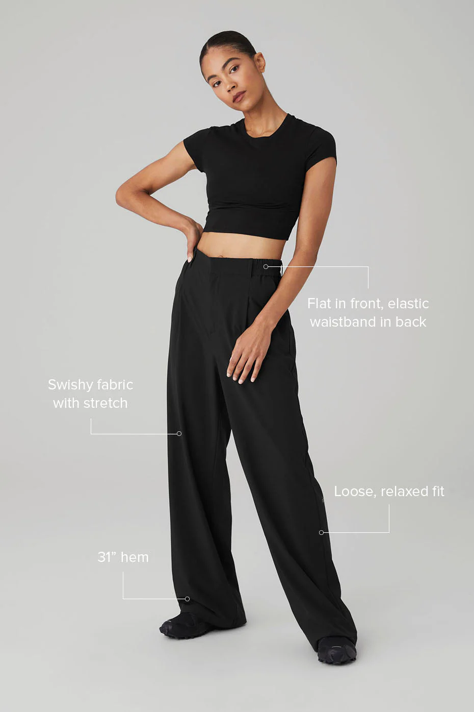 High-Waist Pursuit Trouser (Long) - Black