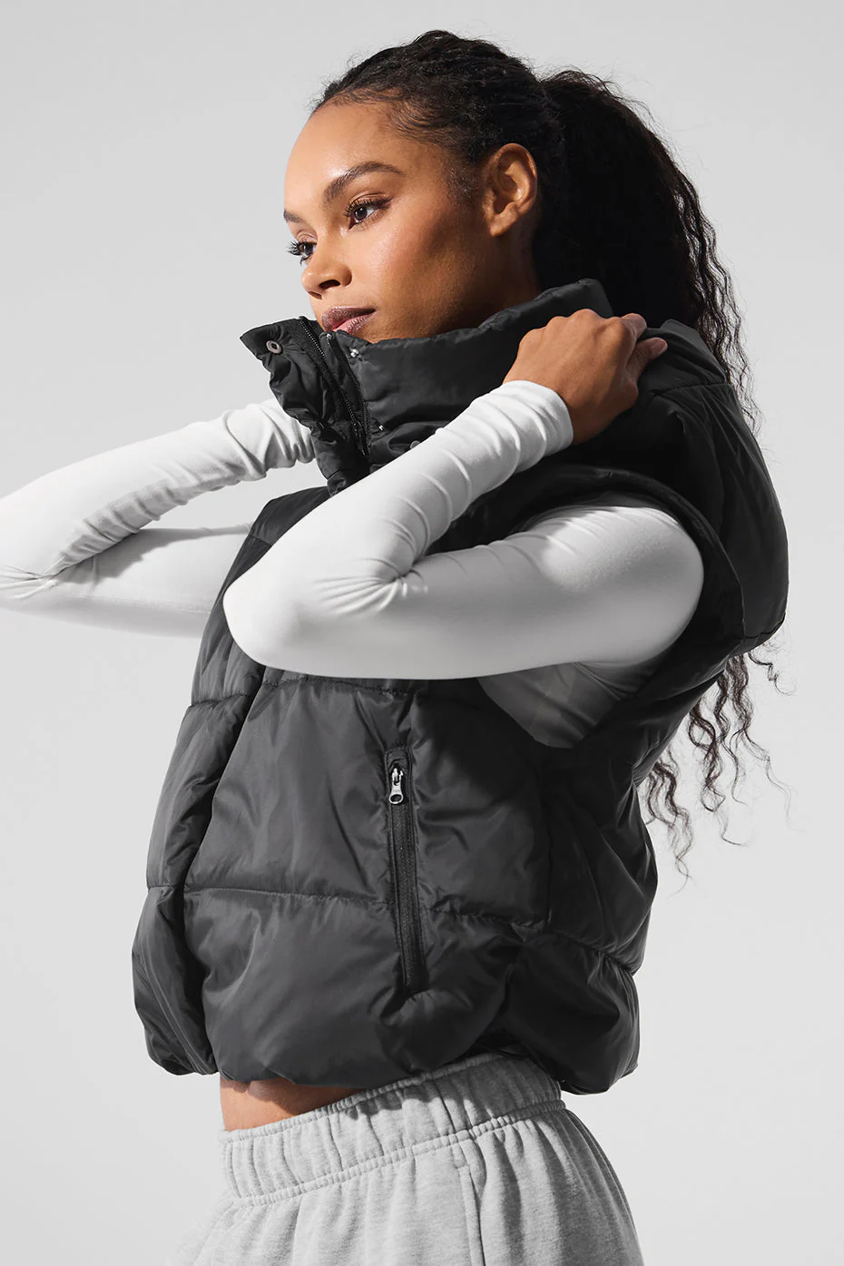 Gold Rush Puffer Vest - Black