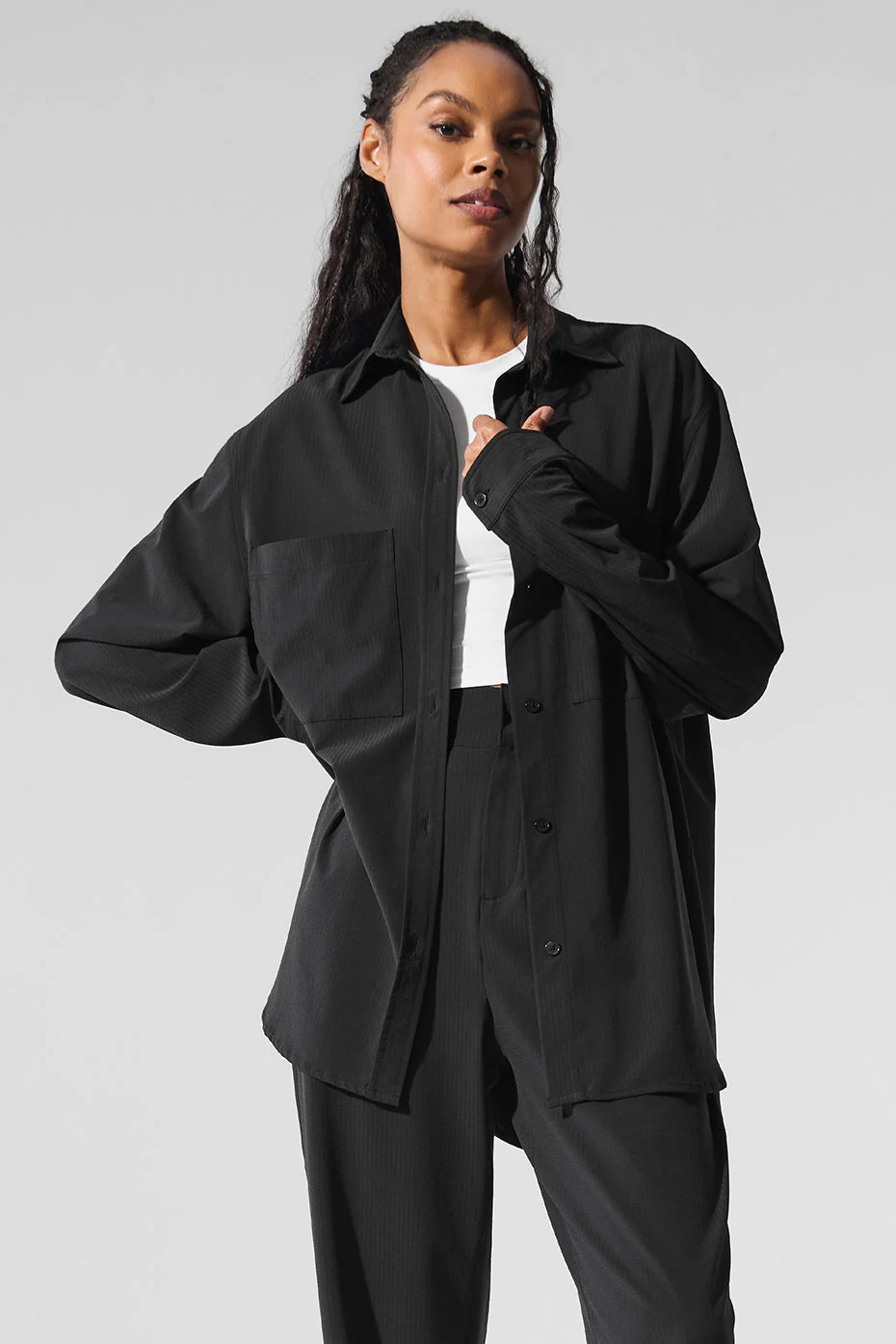 Dreamscape Button Down Long Sleeve - Black