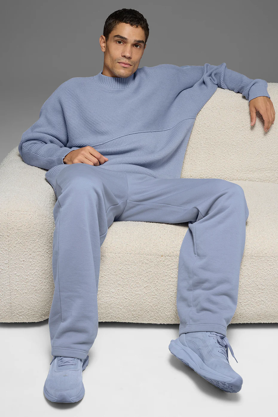 Domain Shift Rib Knit Sweater Crew - Winter Frost