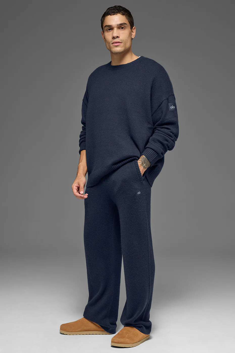 Unisex Wool?Cashmere New Class Crewneck Sweater - Navy