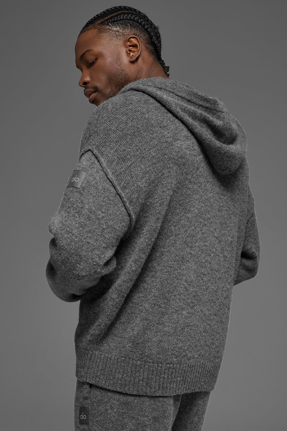 Wool?Cashmere New Class Full Zip Hoodie - Platinum Grey