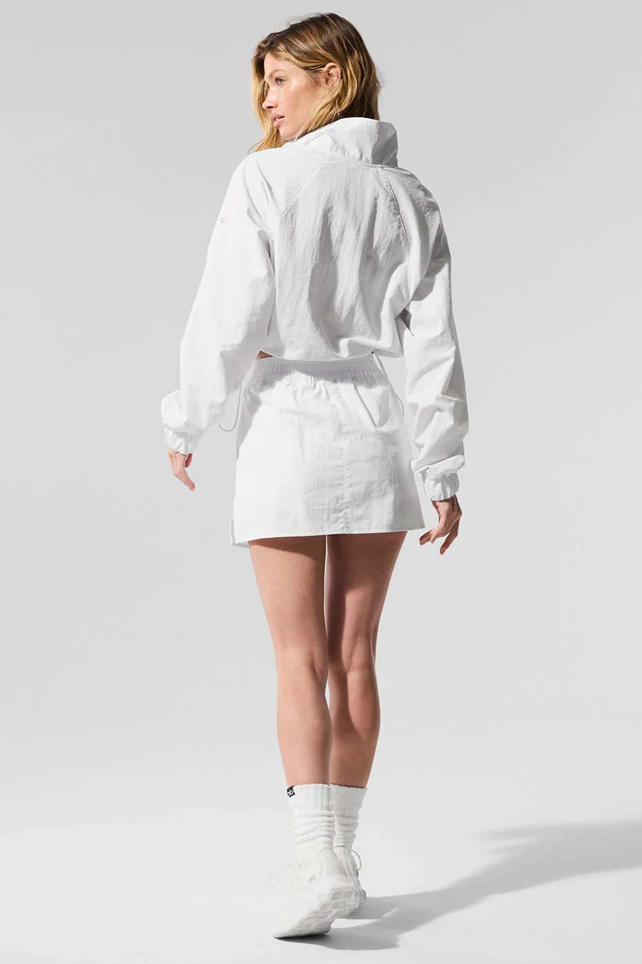 Cropped 1/4 Zip Alumni Pullover - White