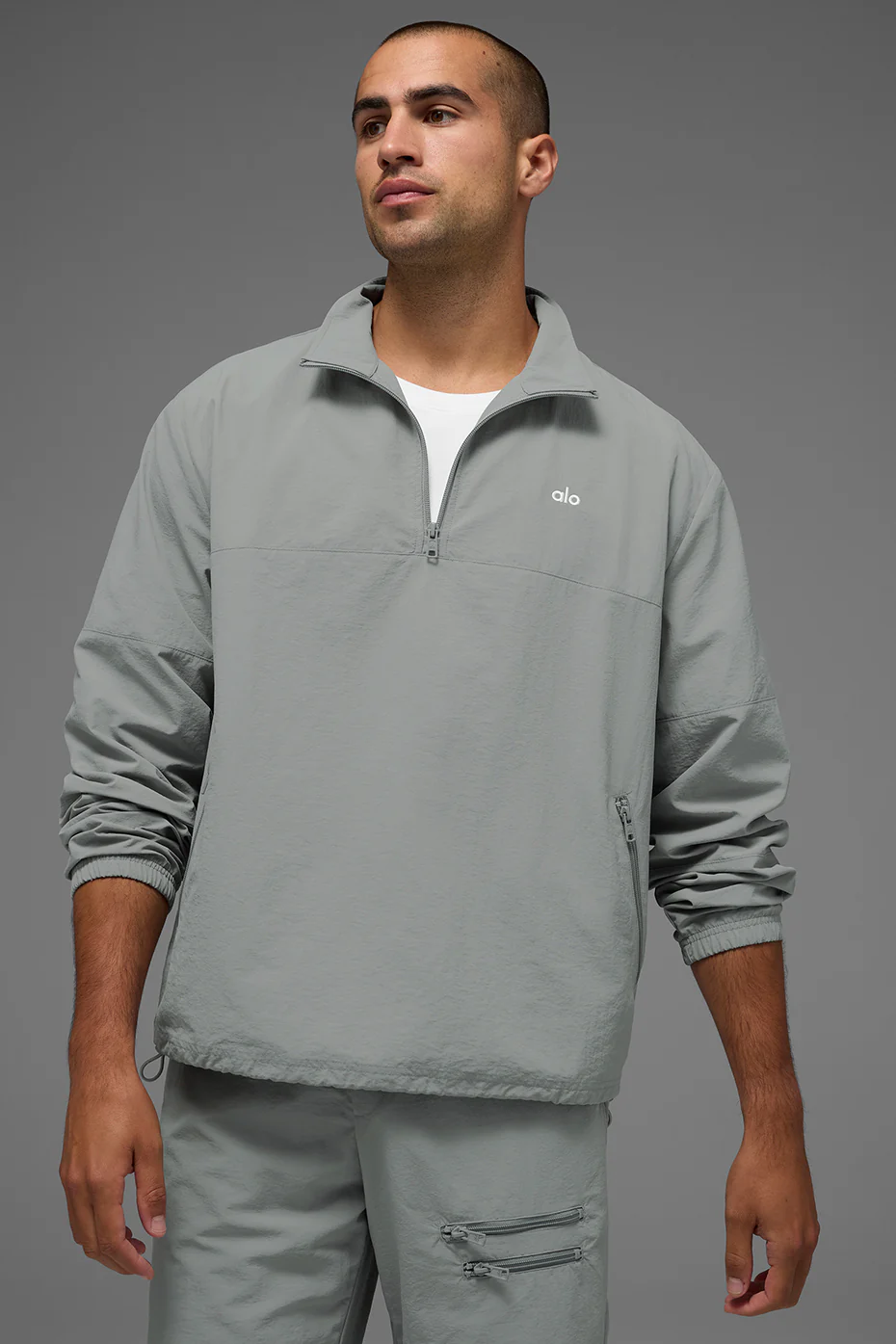 Light Weight Takeaway Track Pullover - Lunar Grey