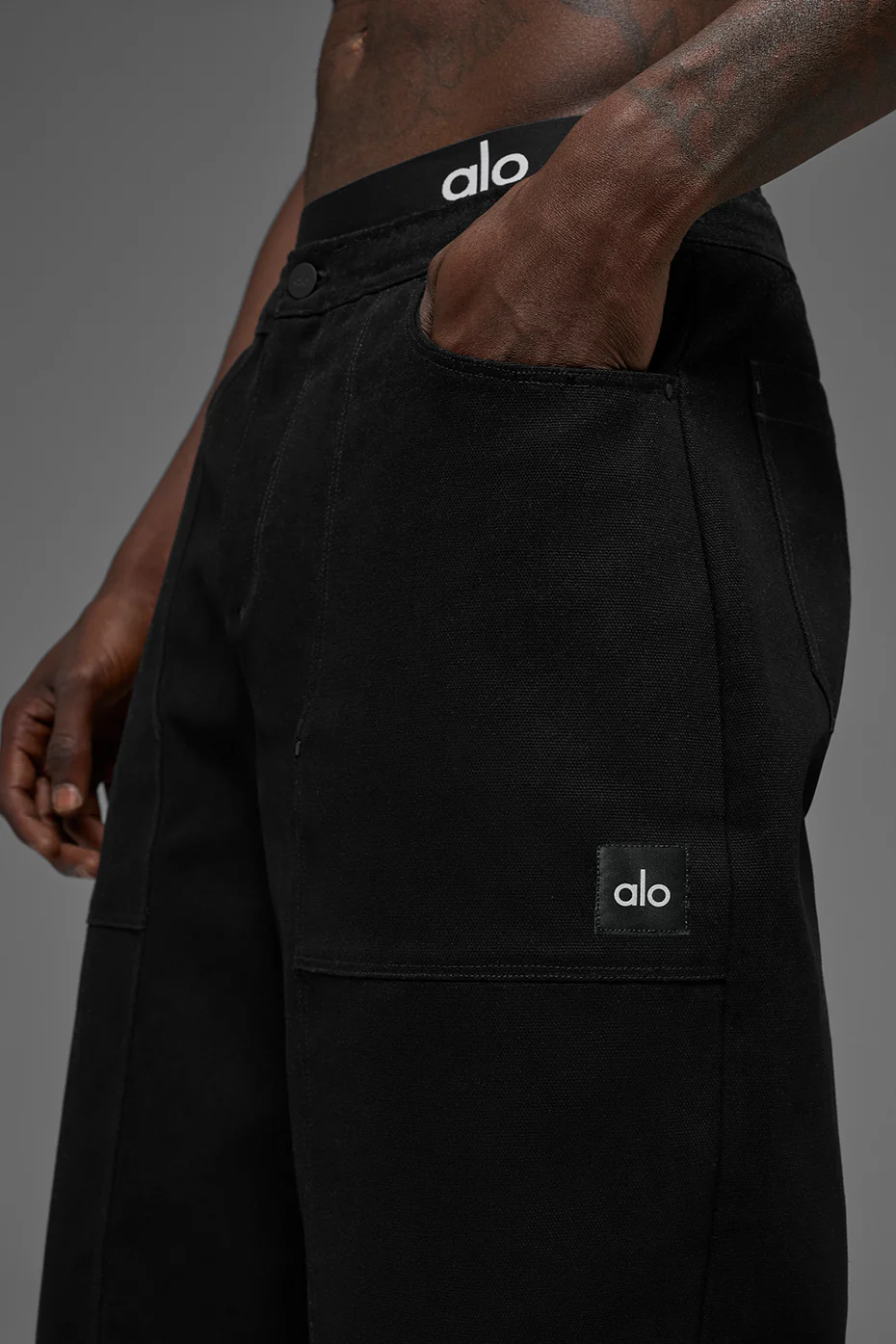 Cotton Canvas Carpenter Pant - Black