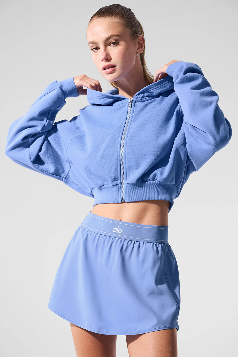 Sweet Escape Zip Up Hoodie - Crystal Clear Blue