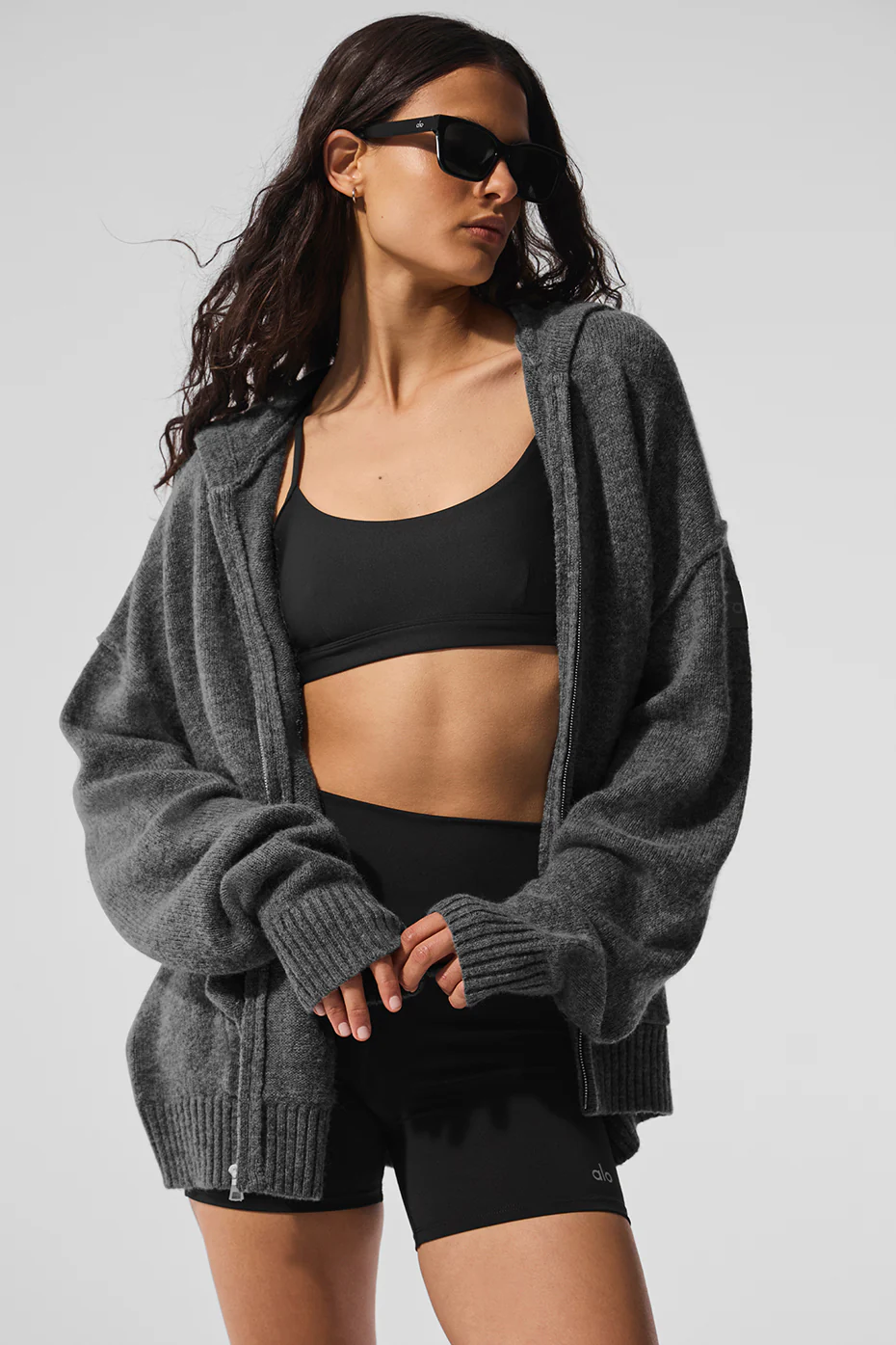 Wool?Cashmere New Class Full Zip Hoodie - Platinum Grey