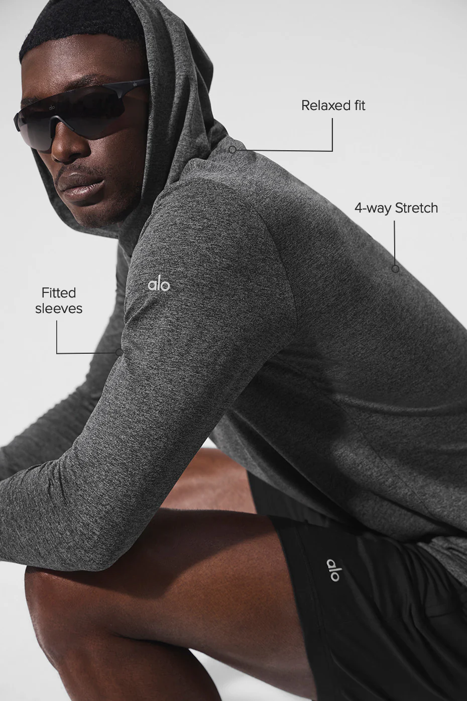 Conquer Reform Long Sleeve With Hood - Dark Heather Grey