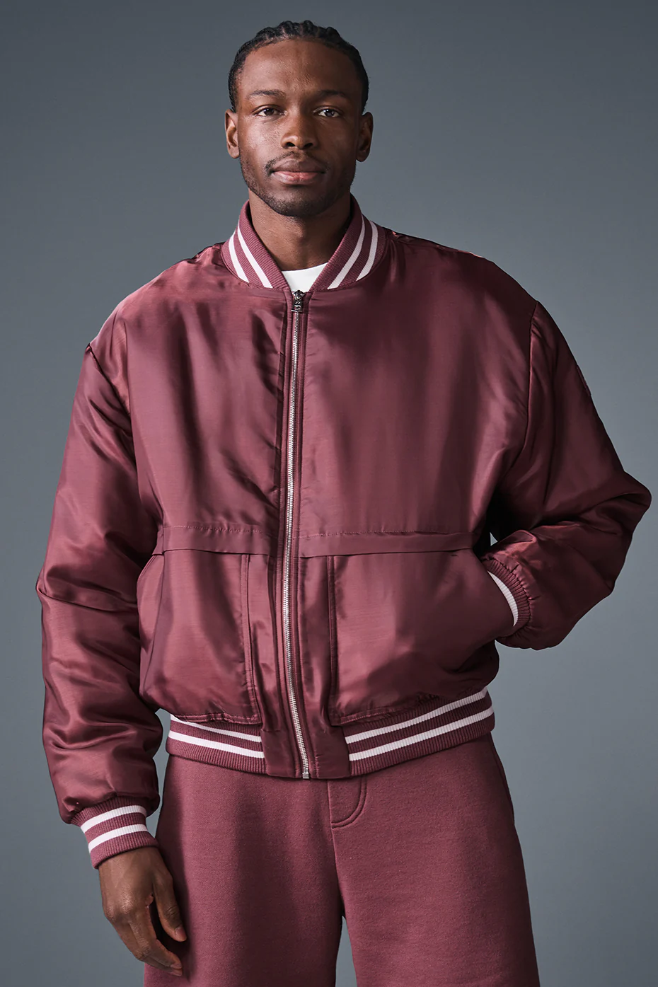 Afterglow Varsity Jacket - Burgundy Truffle