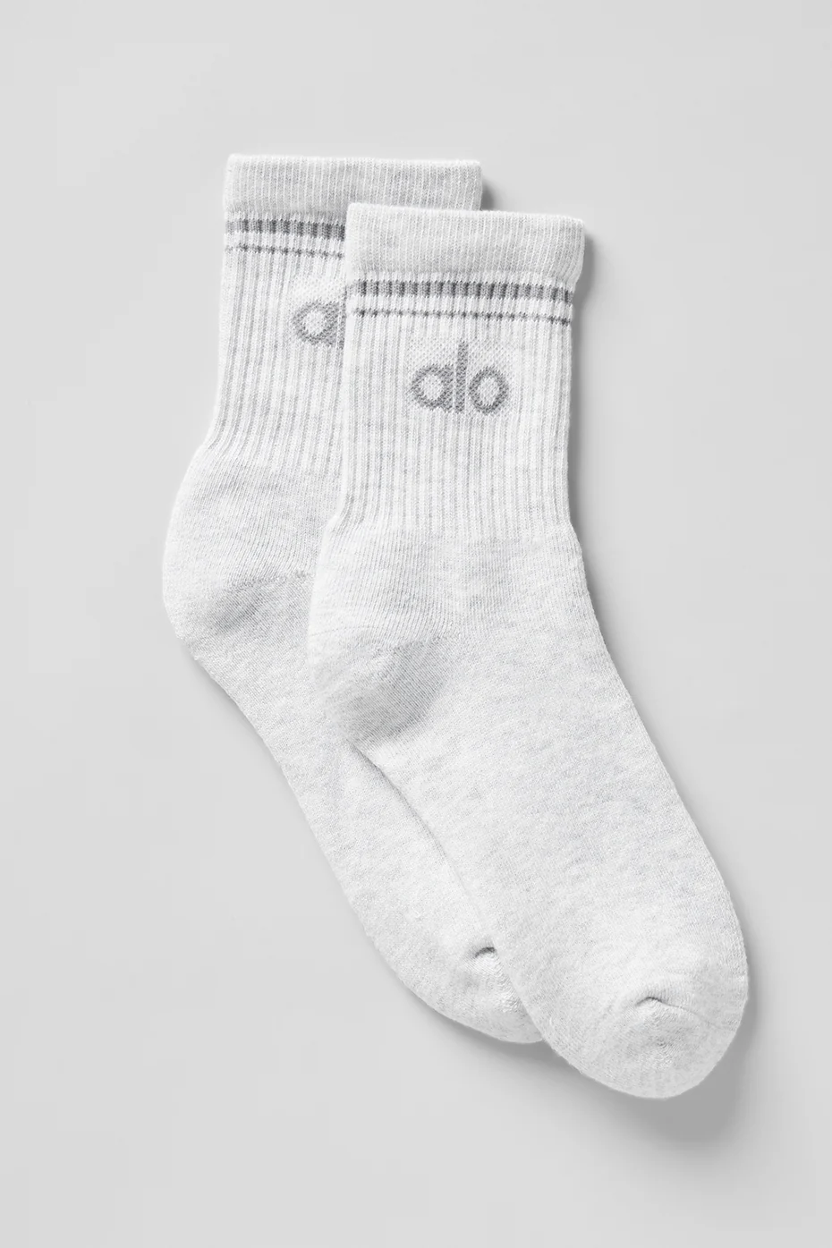 Unisex Half-Crew Throwback Sock - White Heather/Grey