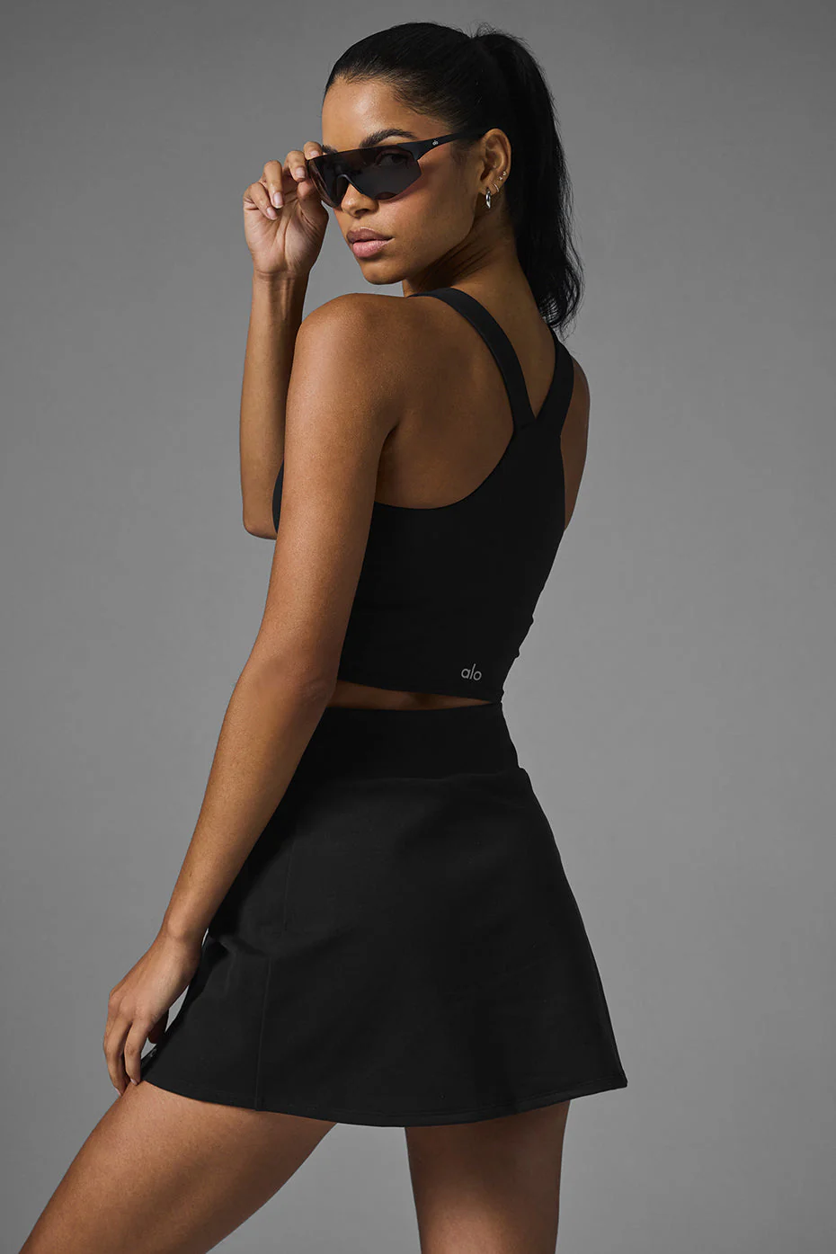 Airbrush High-Waist Good Form Tennis Skirt - Black