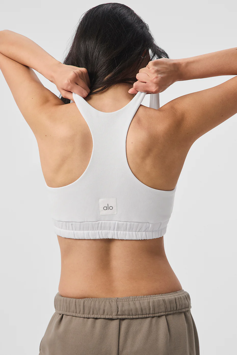 Scoop Neck Sweatshirt Bra - White