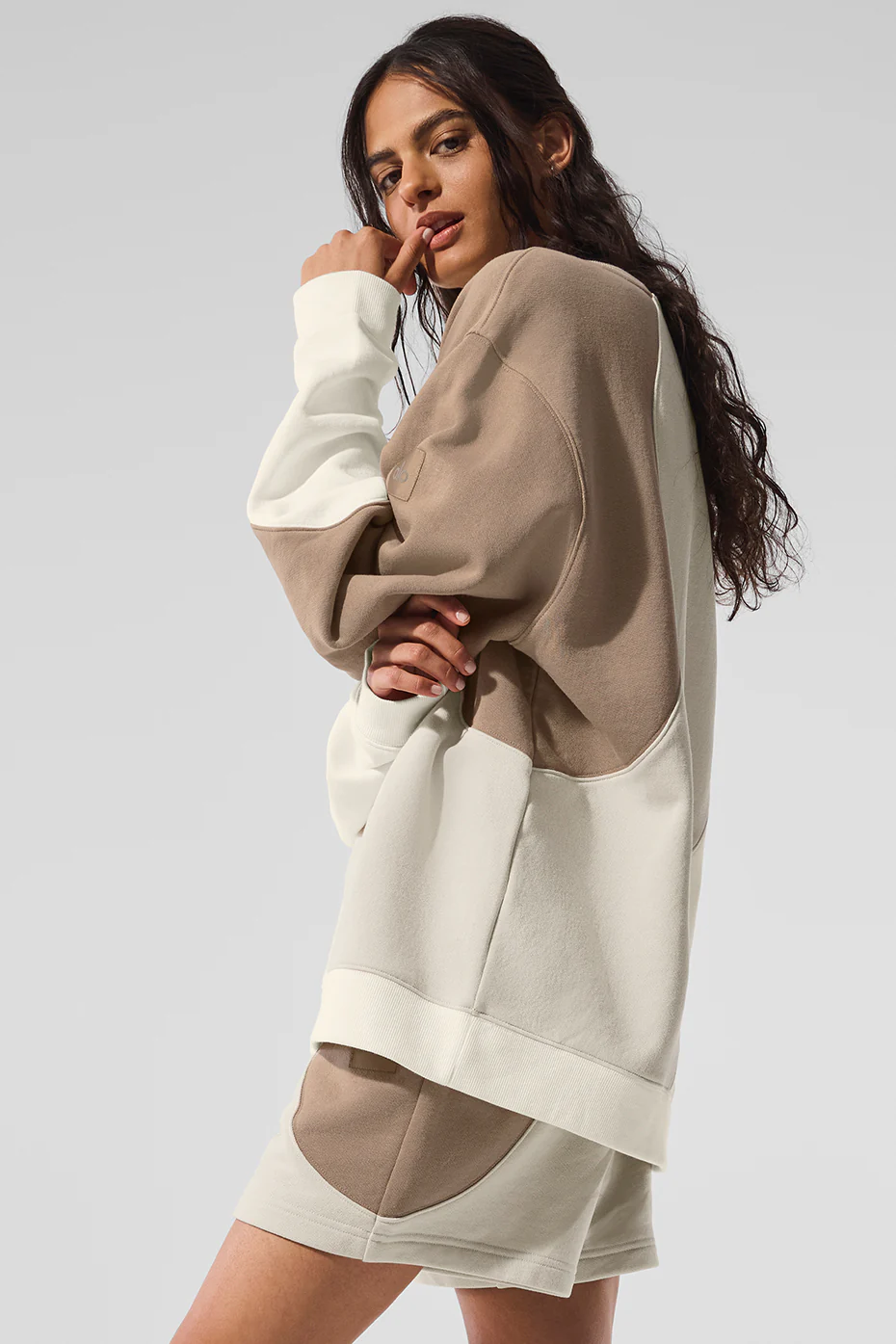 Make Waves Crew Neck Pullover - Ivory/Bone/Gravel