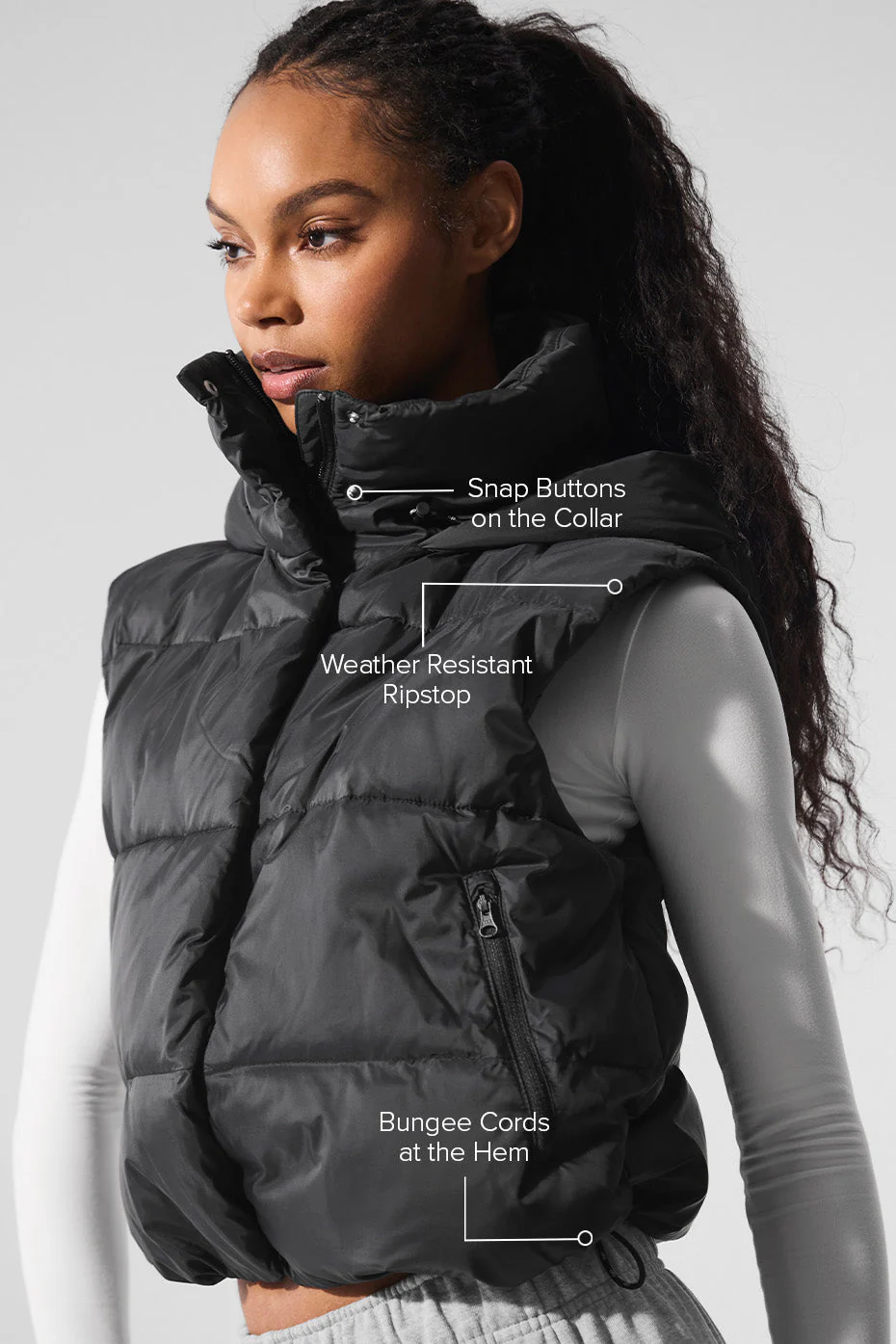 Gold Rush Puffer Vest - Black