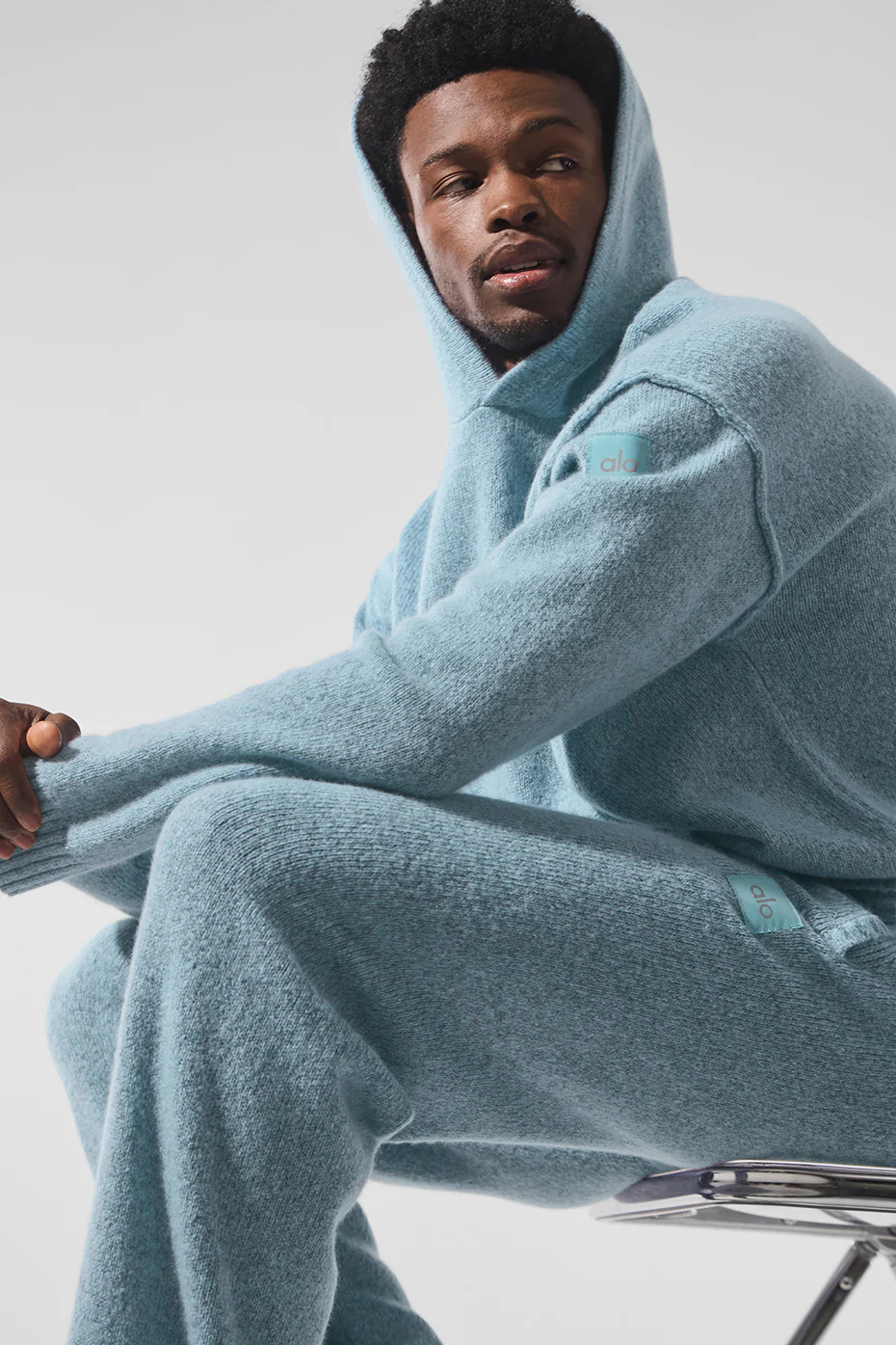 Wool?Cashmere New Class Hoodie - Celestial Blue Granite Heather