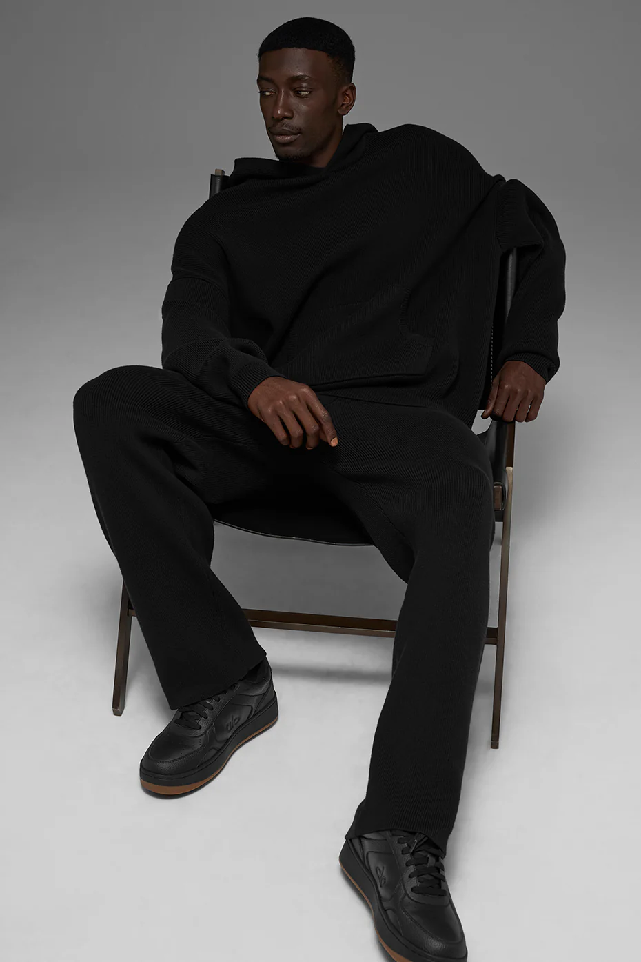 Scholar Hooded Sweater - Black