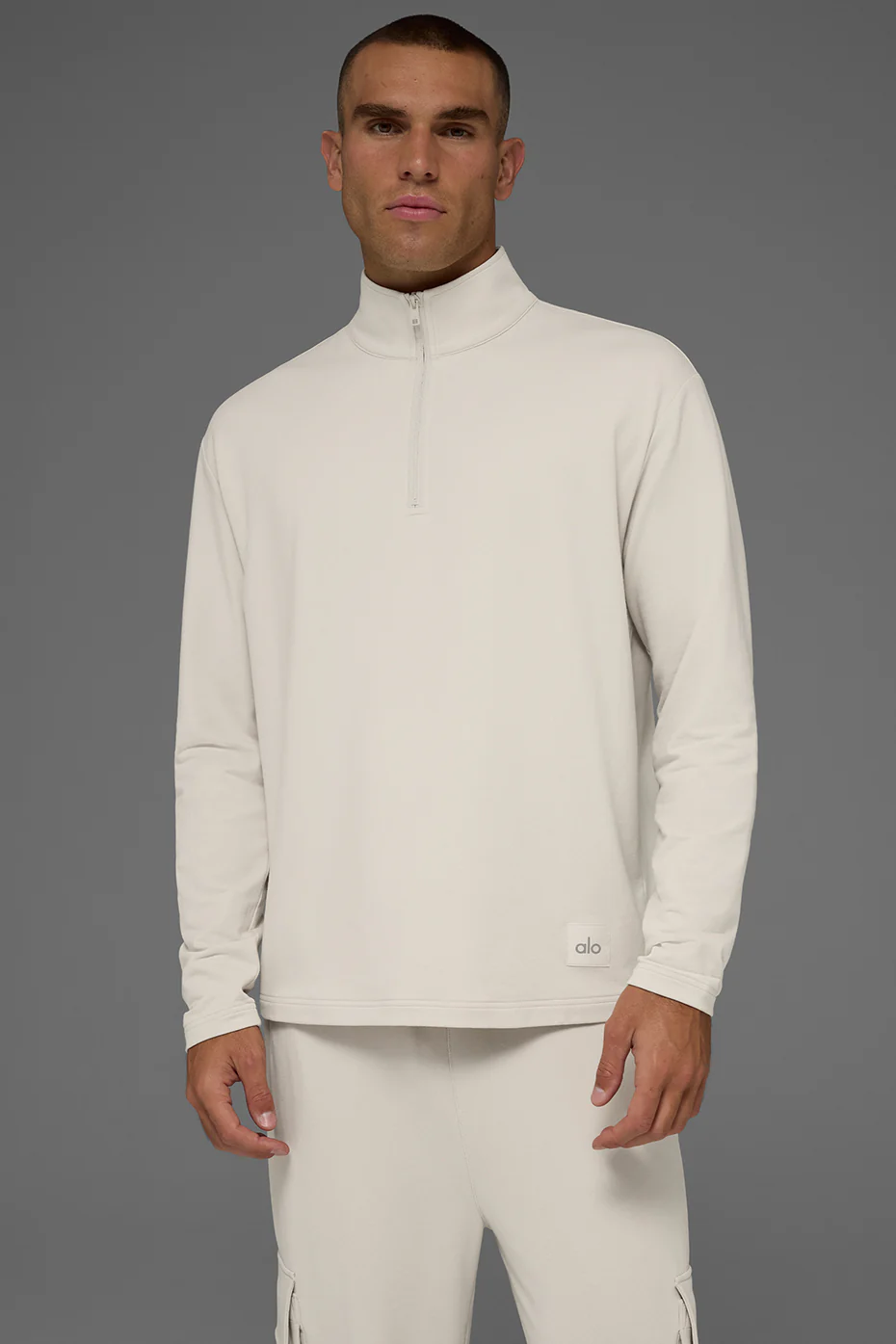Double Take Long Sleeve 1/4 Zip - Bone