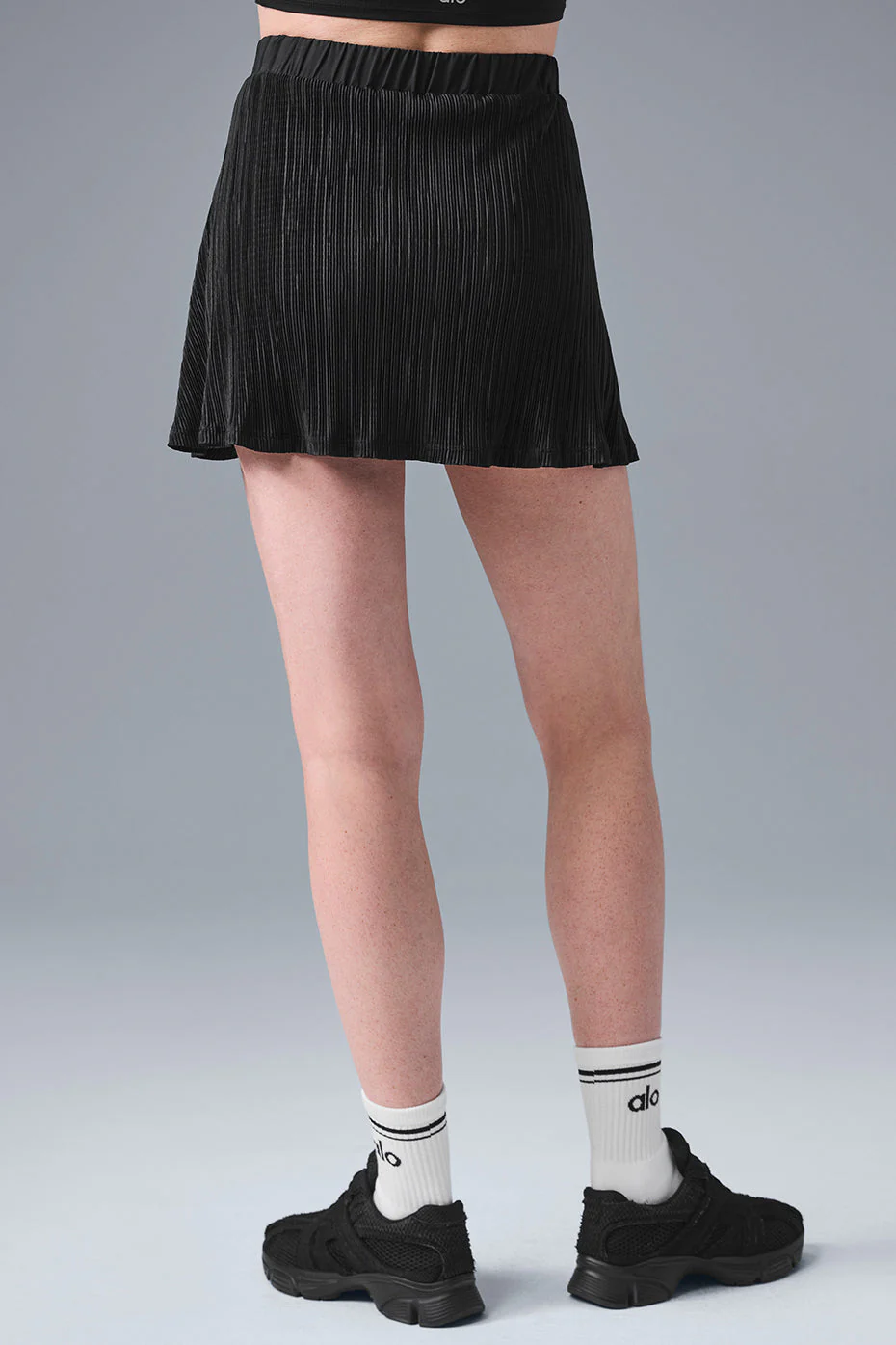 Micro Plisse Tennis Skirt - Black