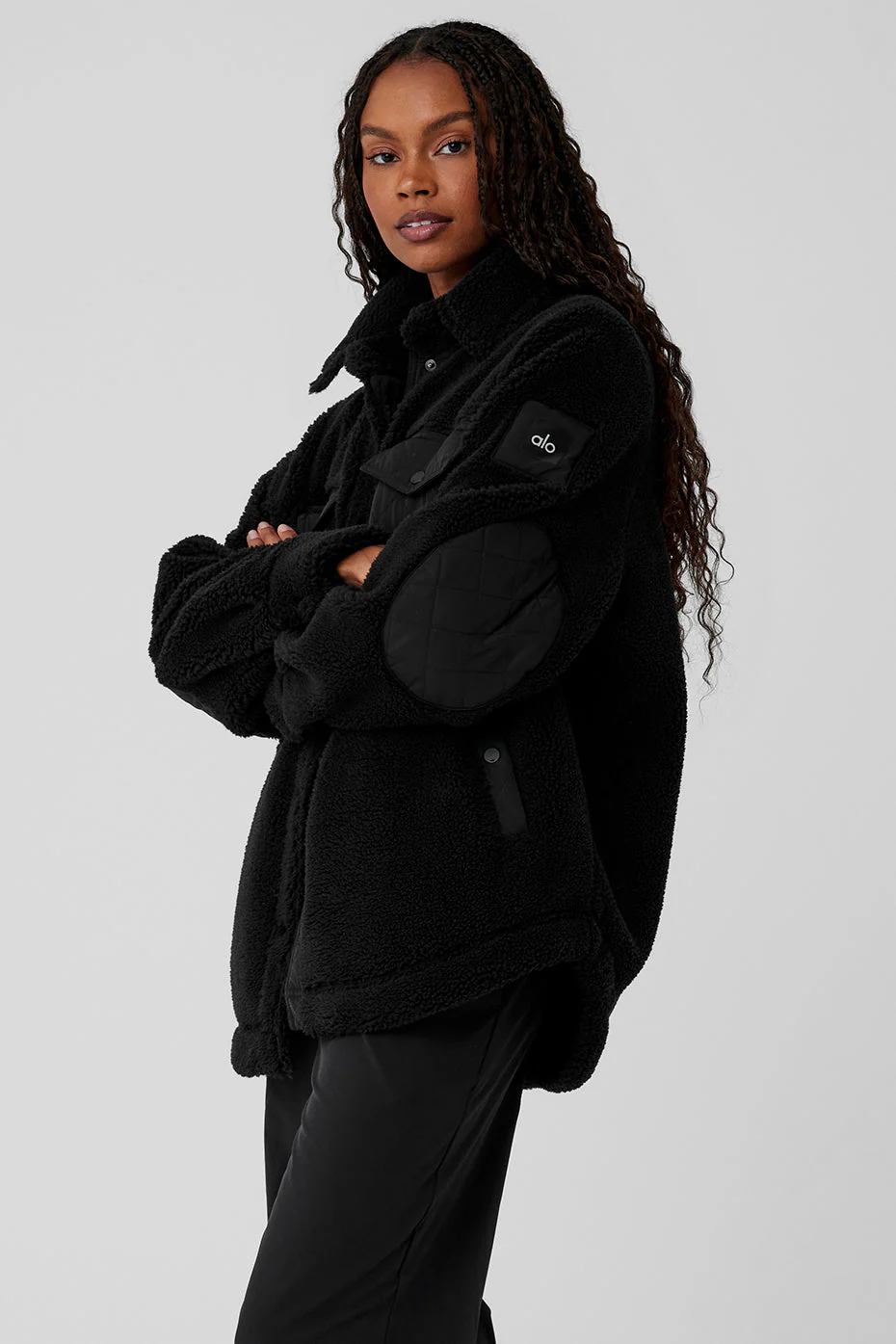 Sherpa Edge Shacket - Black