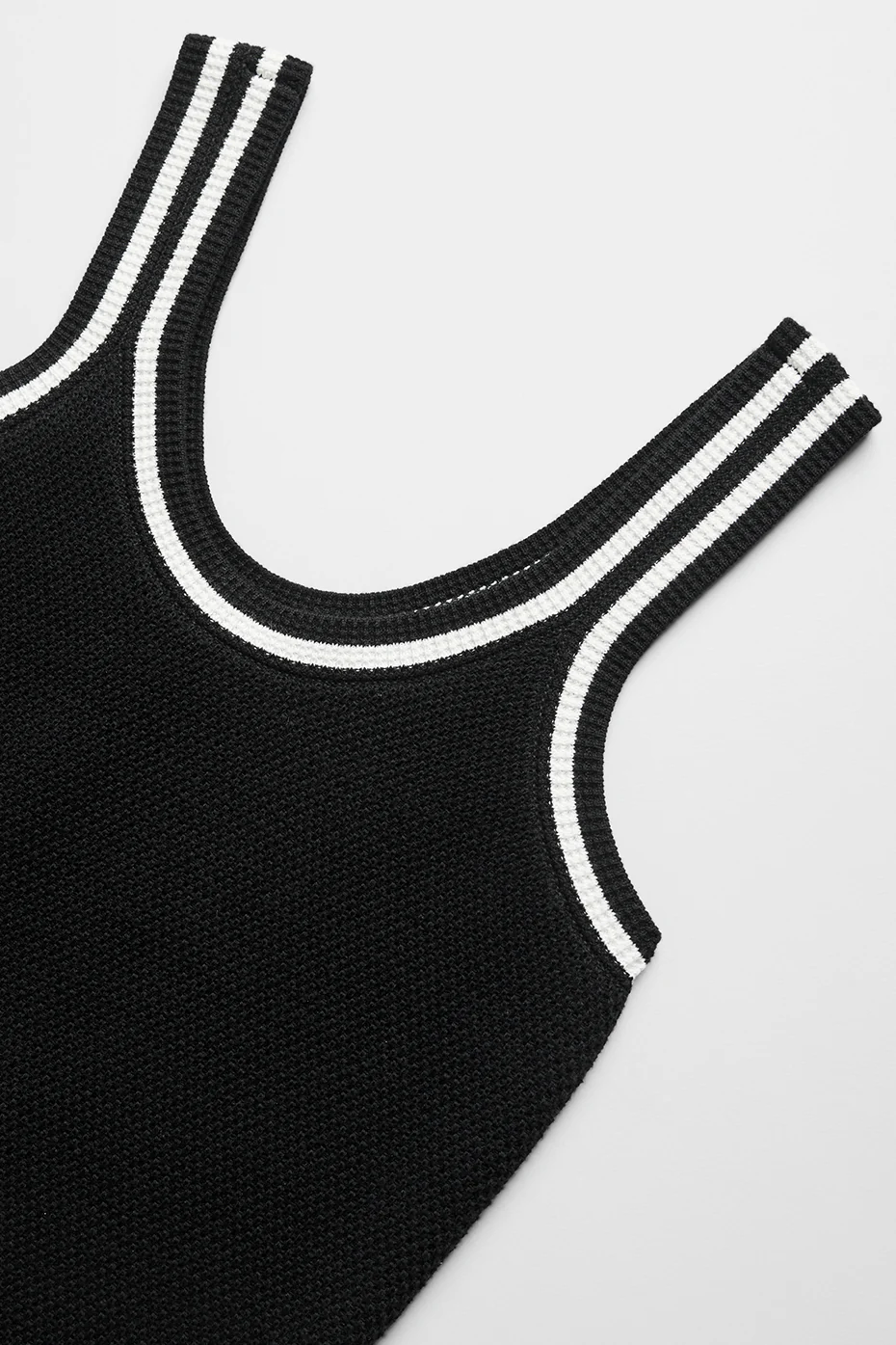 Tennis Club Sweater Knit Tank - Black/Ivory