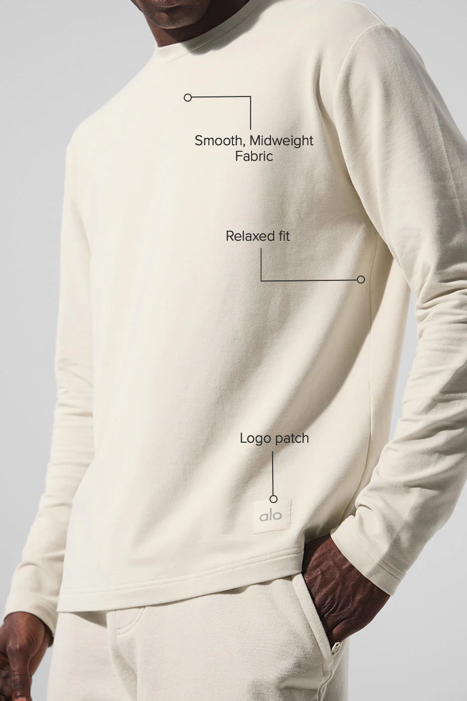 Double Take Long Sleeve Crew - Bone