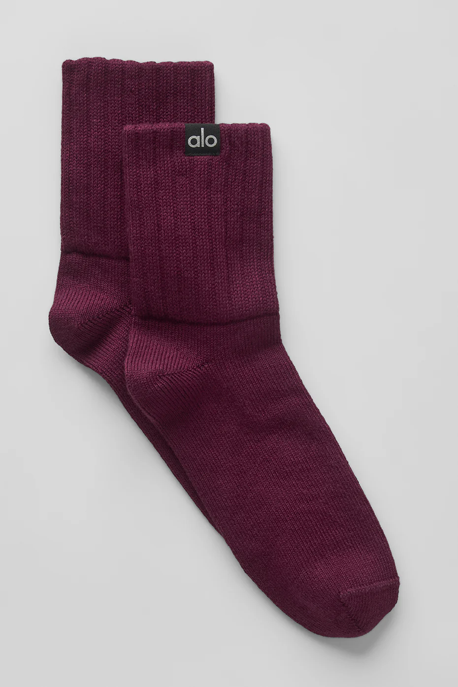 Unisex Half-Crew Scrunch Sock - Burgundy
