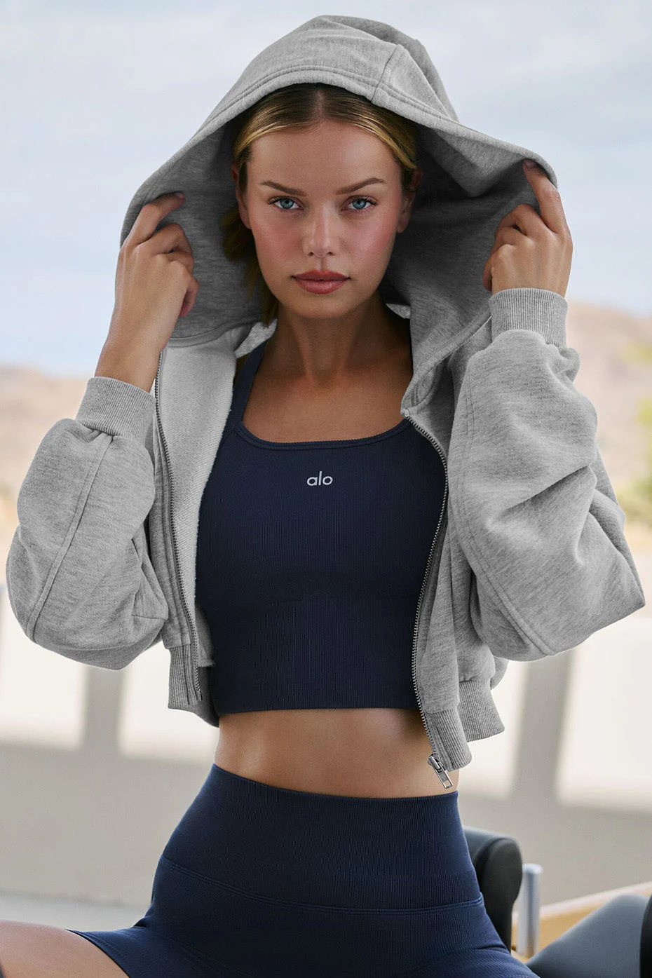 Sweet Escape Zip Up Hoodie - Athletic Heather Grey