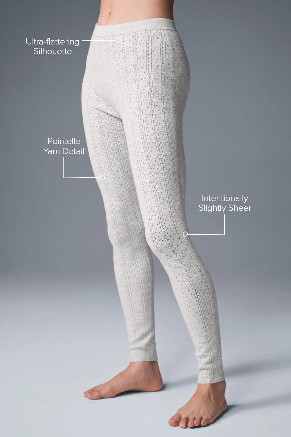 Pointelle Sweater High-Waist Be Mine Legging - Light Grey Heather