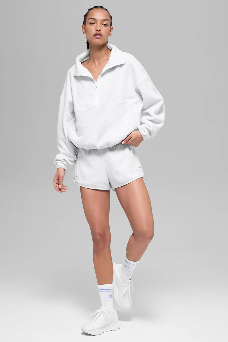 Polar Fleece Retreat Cover Up - White Heather Grey