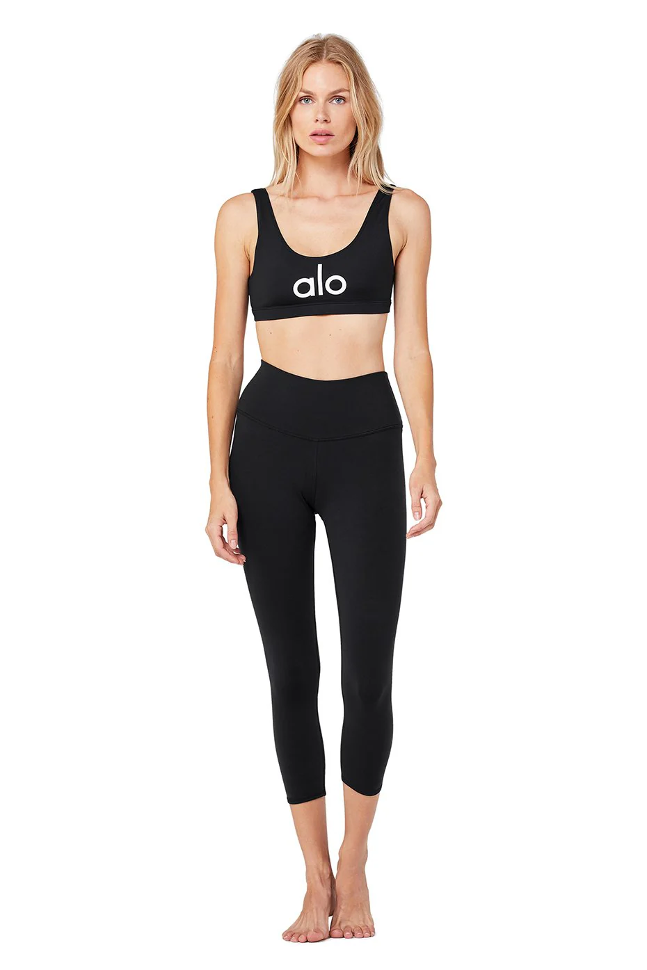 High-Waist Airbrush Capri - Black