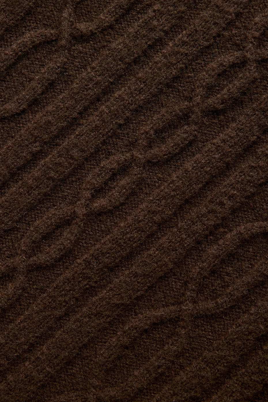 Cable Knit Cropped Winter Bliss Turtleneck Long Sleeve - Espresso