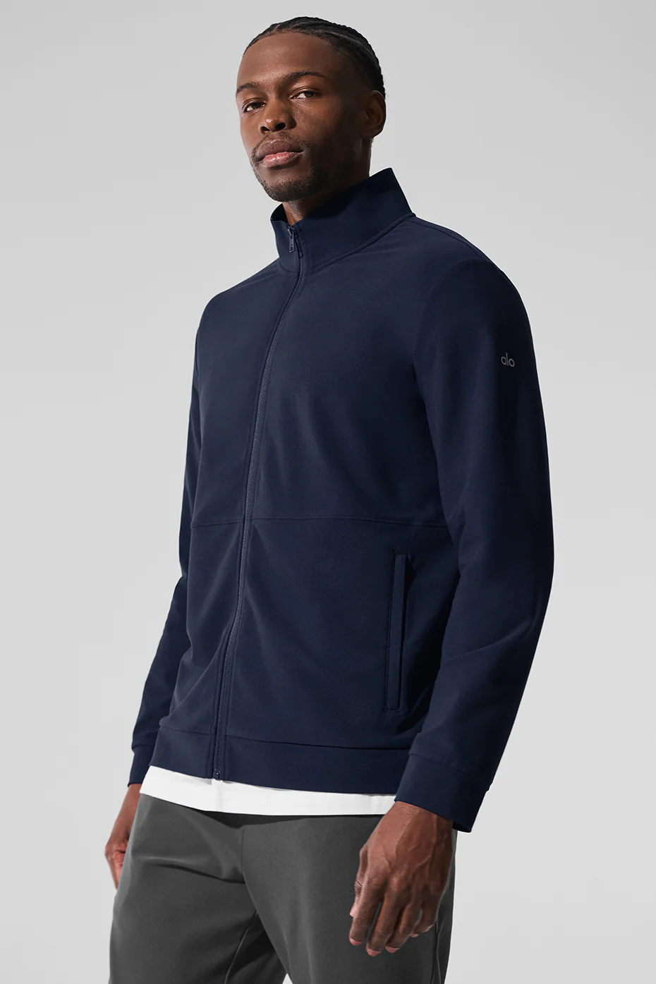 Conquer Max Mock Neck Full Zip - Navy