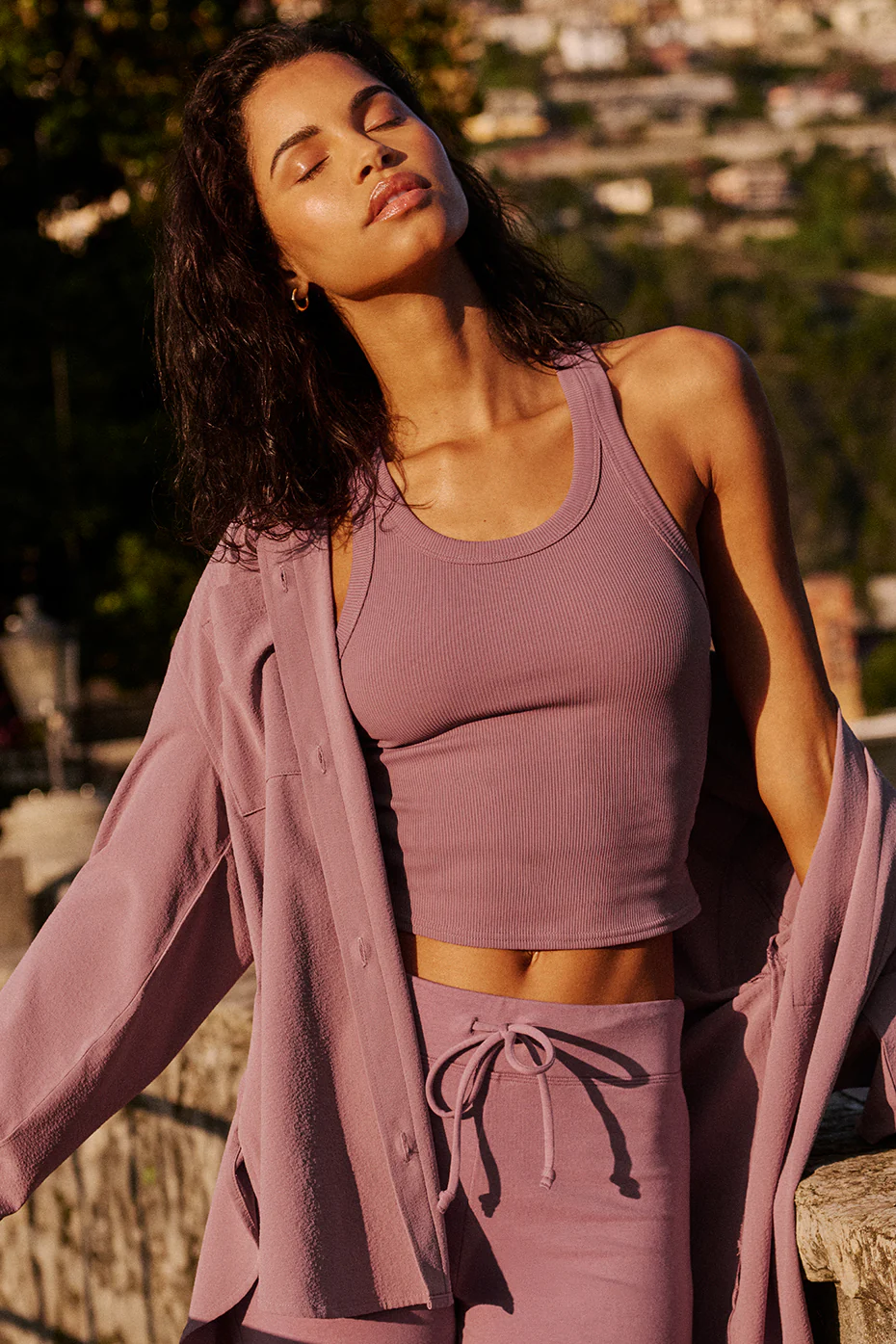 Goddess Ribbed Go-To Tank - Smoky Quartz