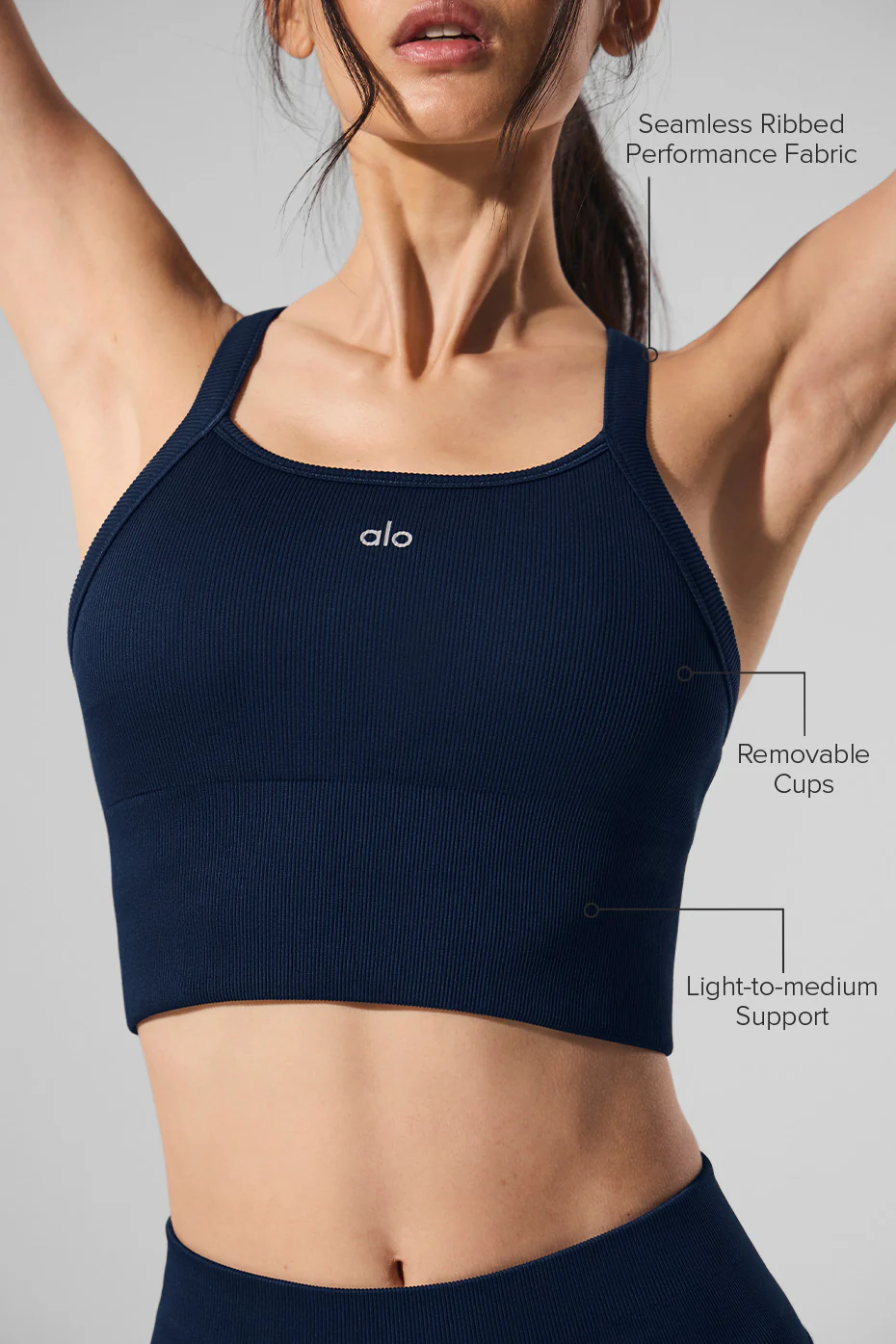 Seamless Ribbed Favorite Bra Tank - Navy