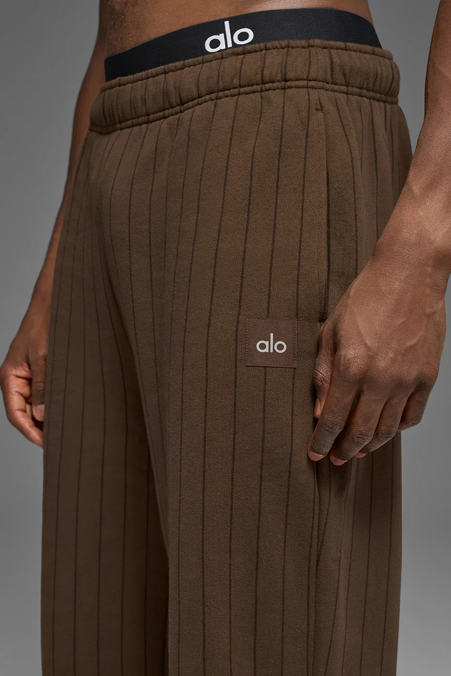 Pinstripe Straight Leg Sweatpant - Espresso Pinstripe