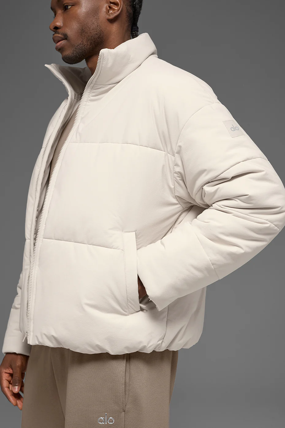 Stretch Woven Street Puffer - Bone