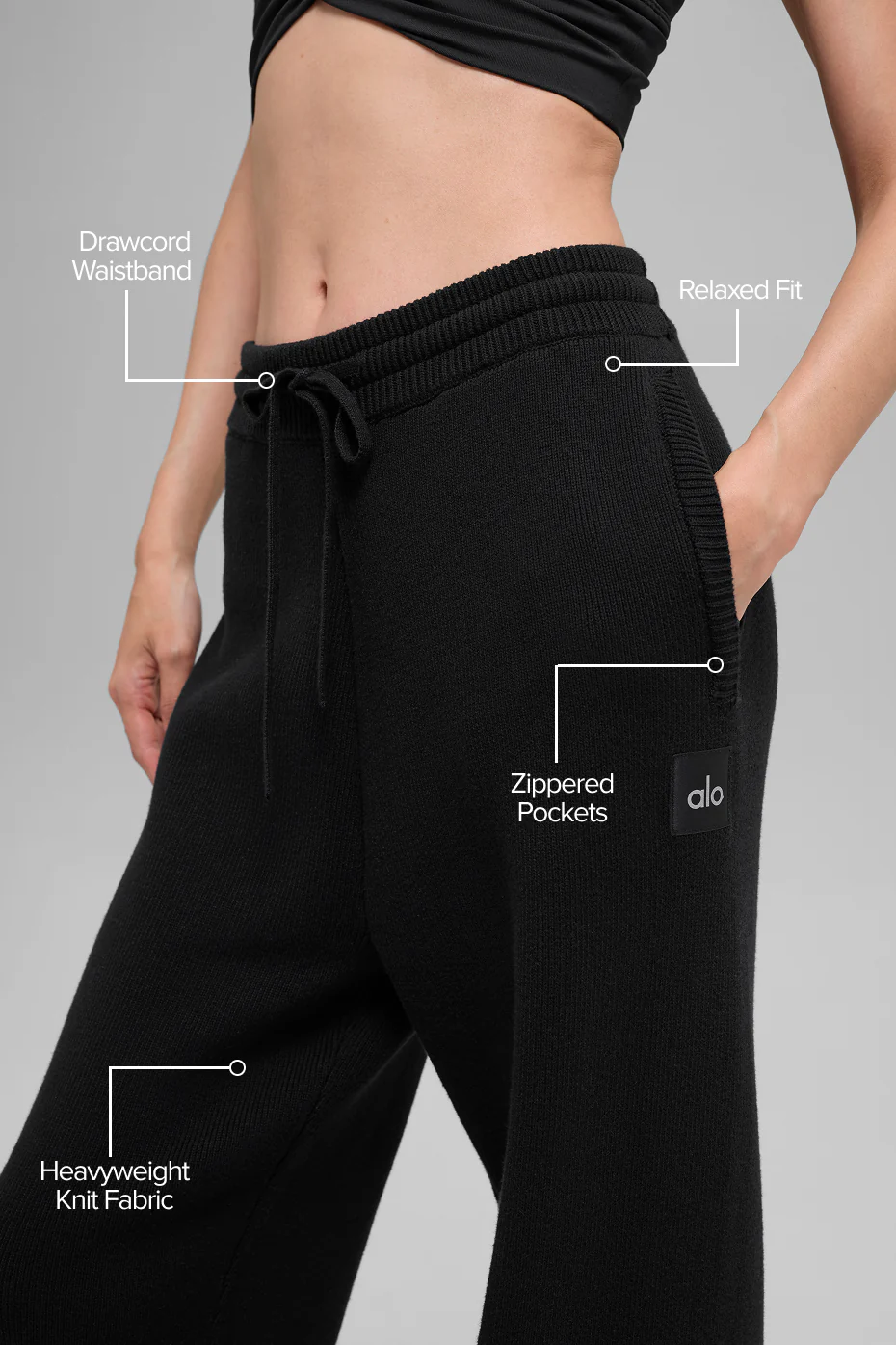 Scholar Straight Leg Sweatpant - Black