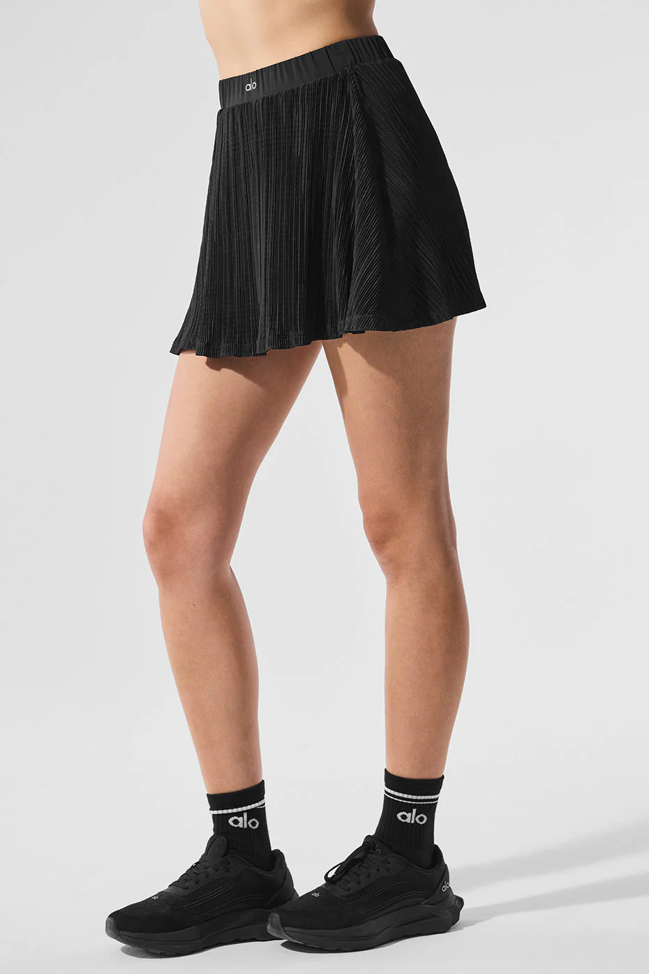 Micro Plisse Tennis Skirt - Black