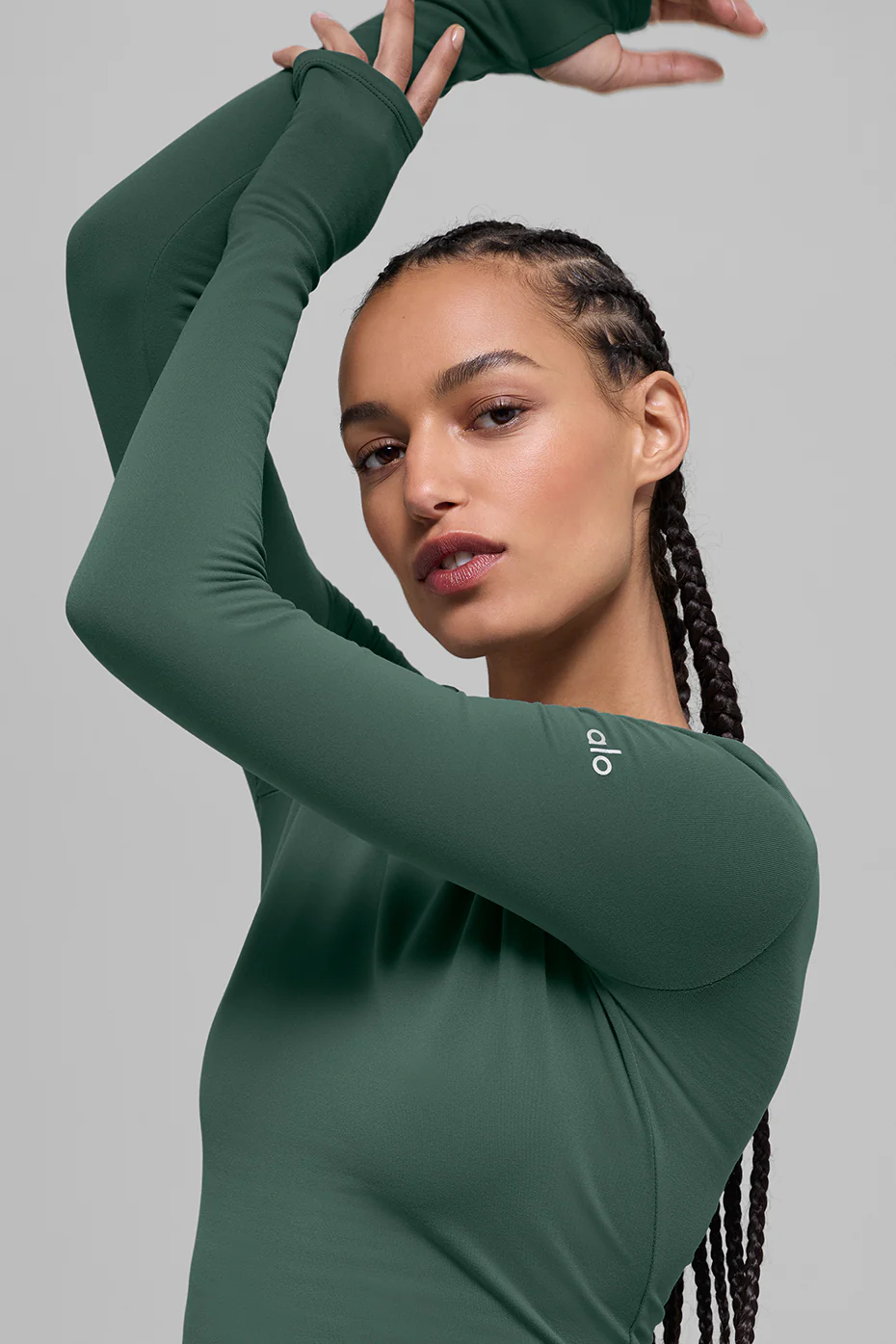 Airbrush Winter Warm Nocturne Long Sleeve - Clover Green
