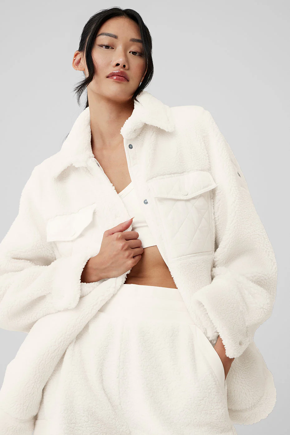 Sherpa Edge Shacket - Ivory