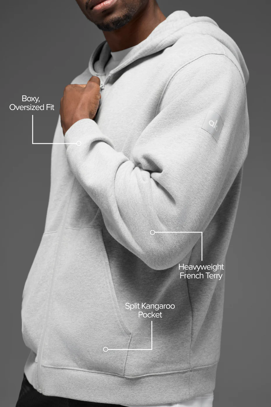 Renown Heavy Weight Full Zip Hoodie - Athletic Heather Grey