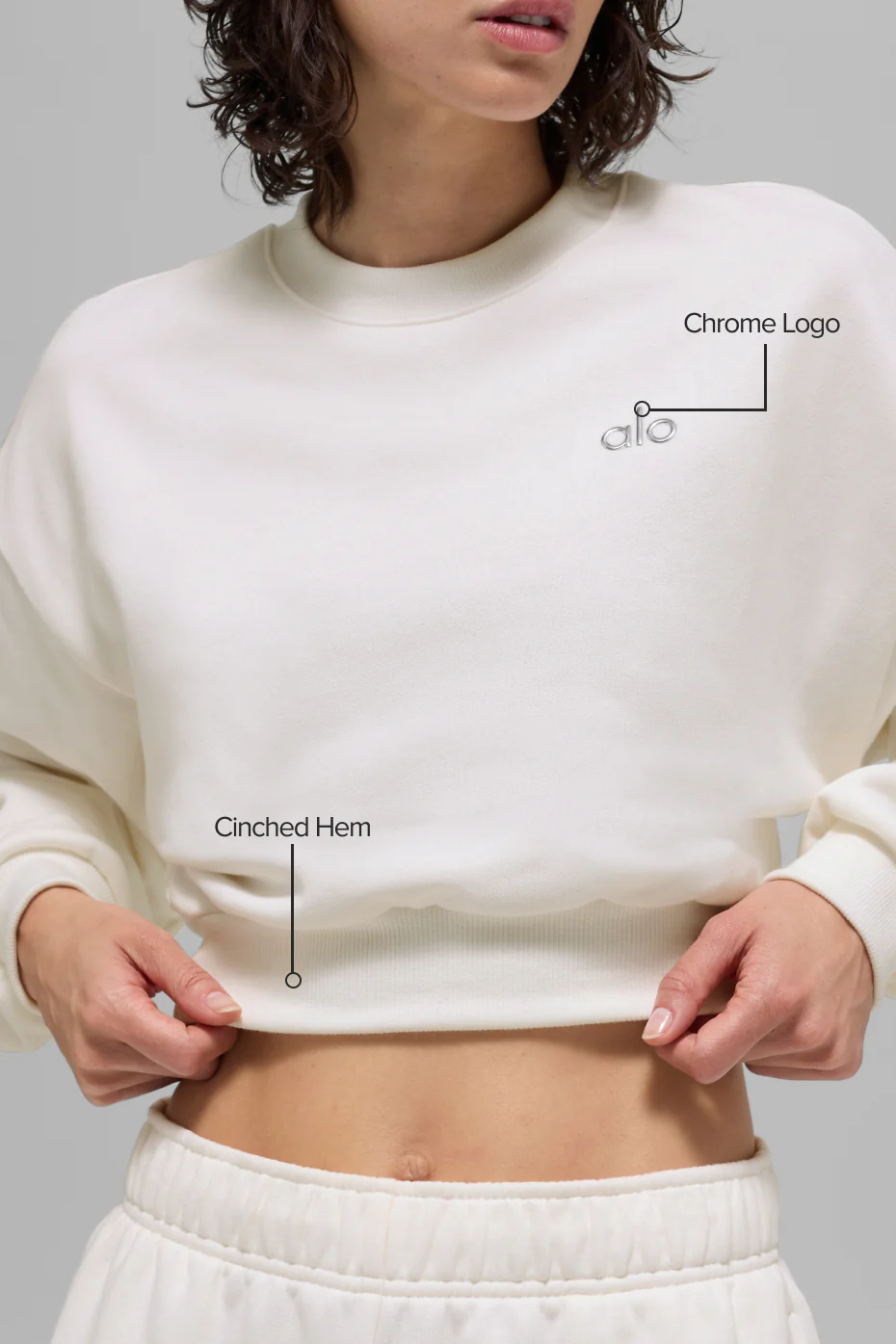Cropped Accolade Crewneck - Ivory