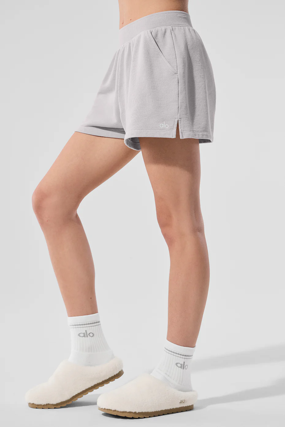 Washed Low Key Sweat Short - Grey Sky Wash