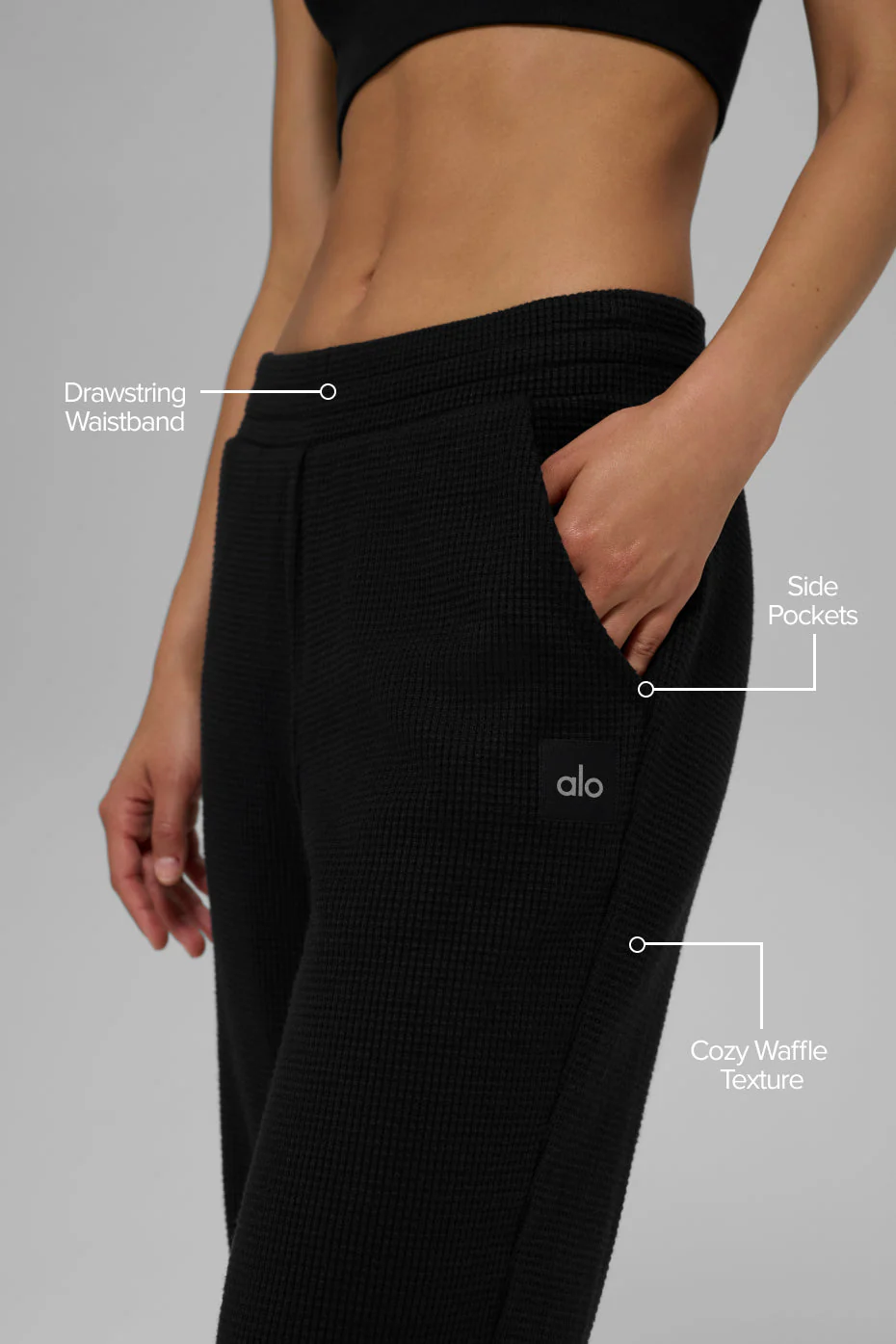 Waffle Weekend Escape Jogger - Black