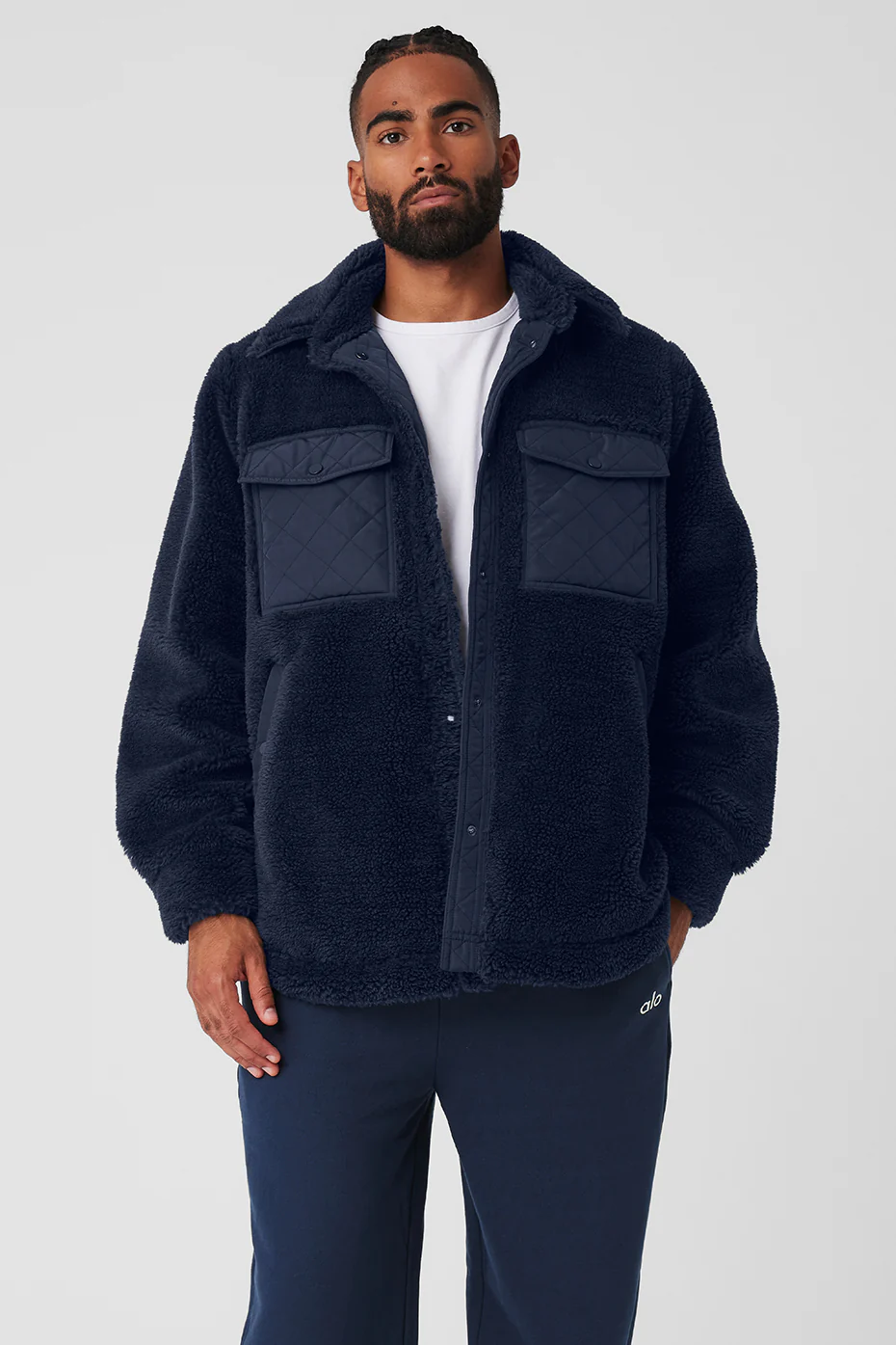 Sherpa Edge Shacket - Navy
