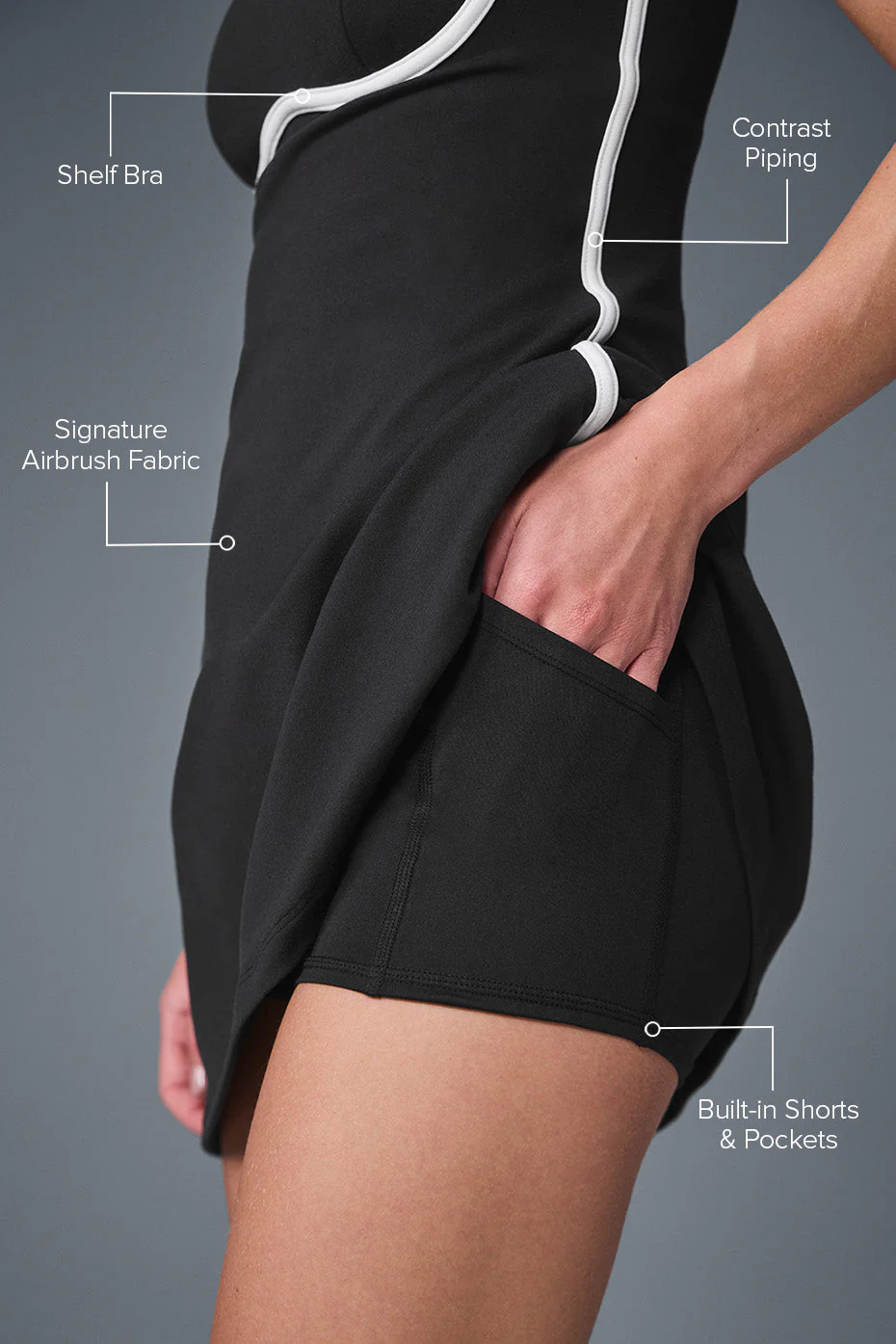 Airbrush Streamlined Dress - Black/White