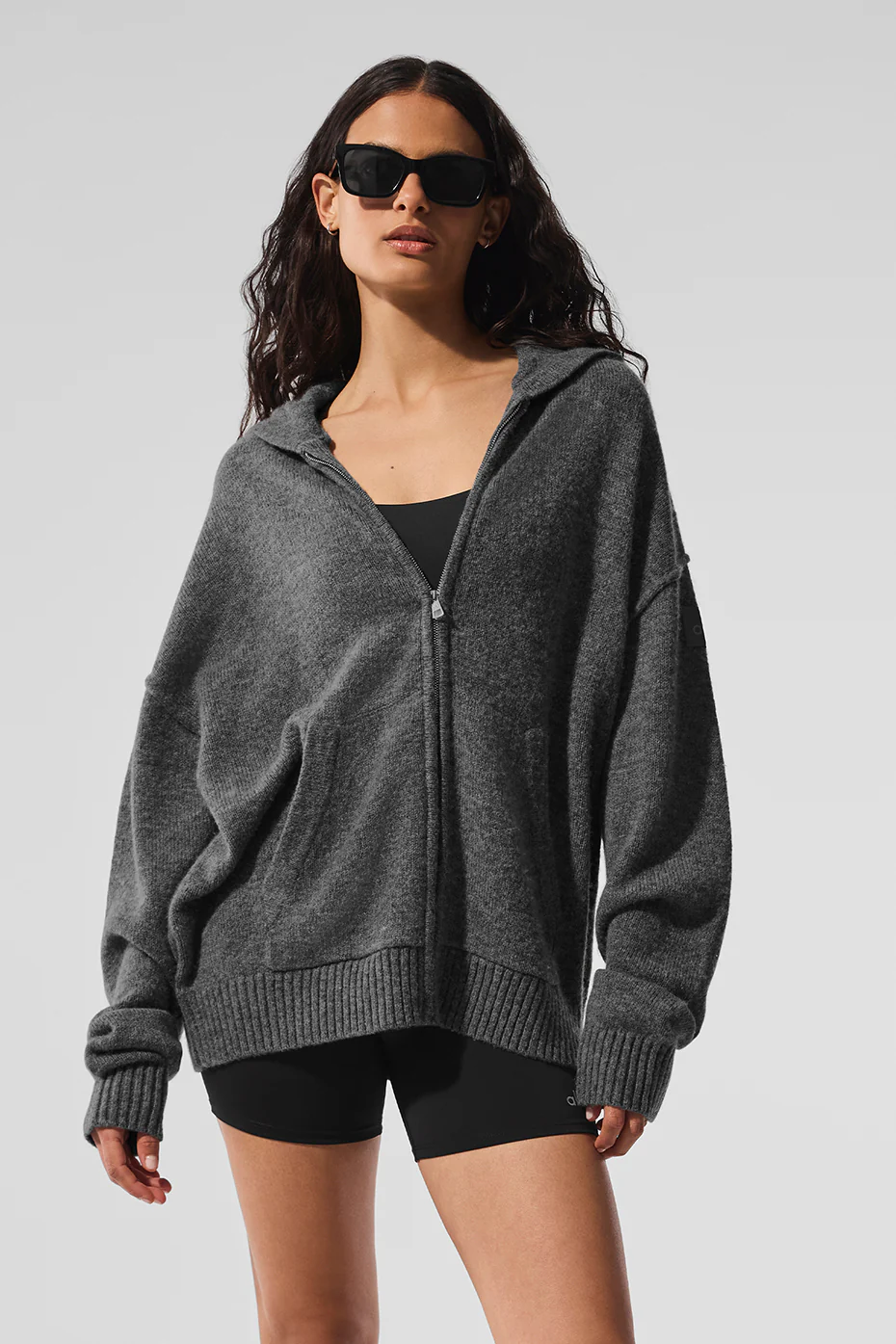 Wool?Cashmere New Class Full Zip Hoodie - Platinum Grey