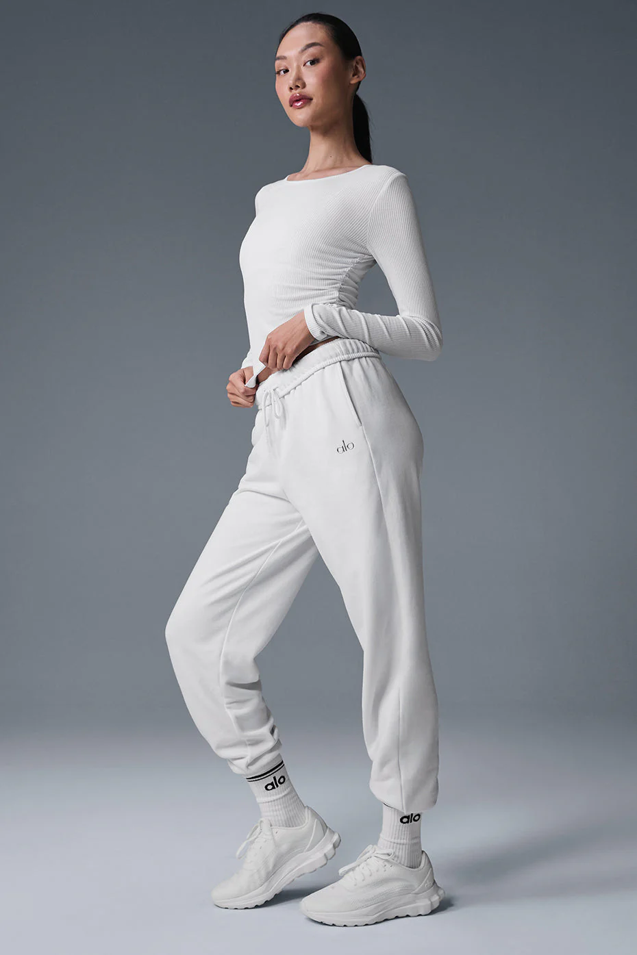 Gather Long Sleeve - White