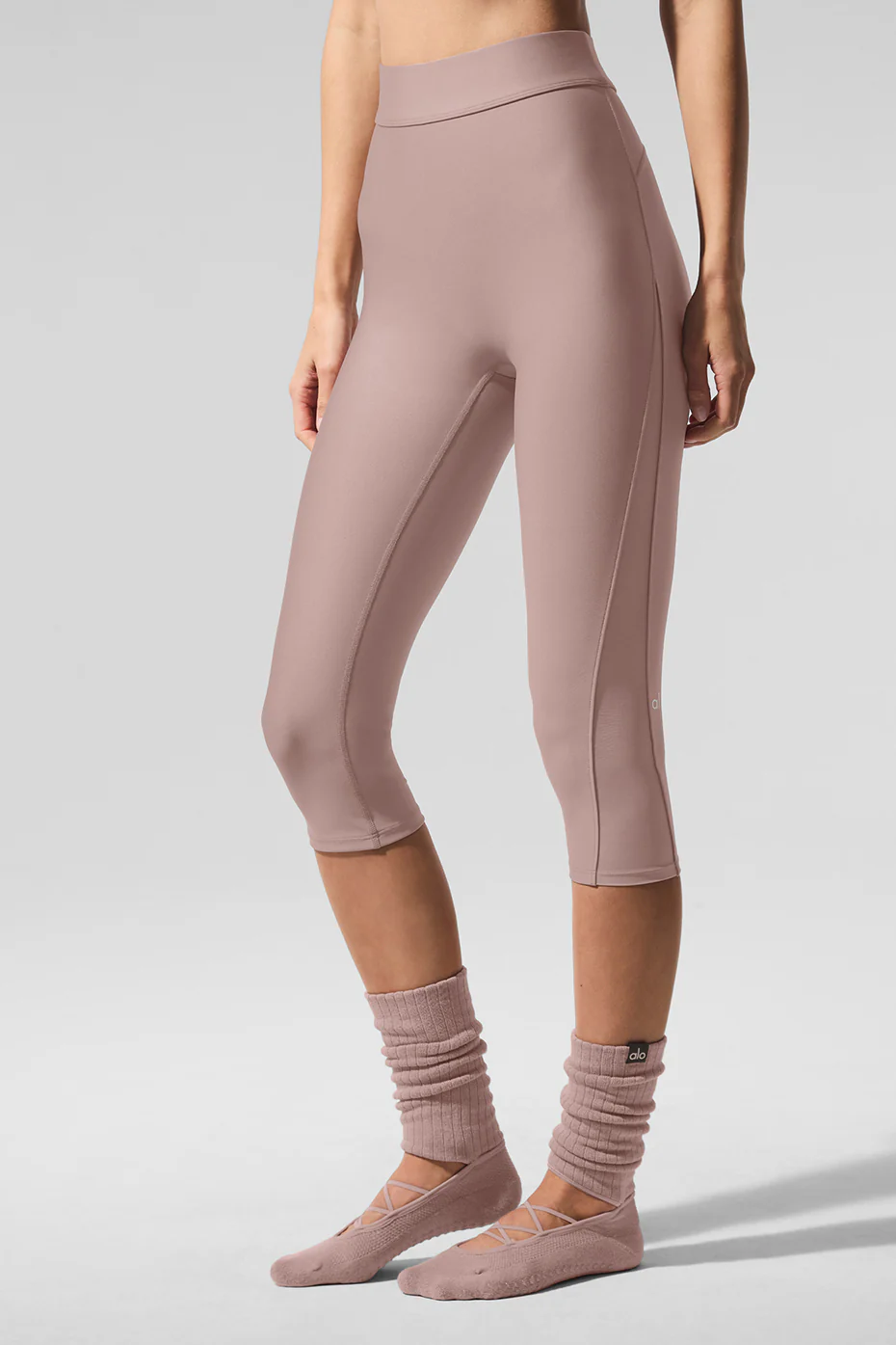Airlift Mesh High-Waist Just Right Capri - Taupe